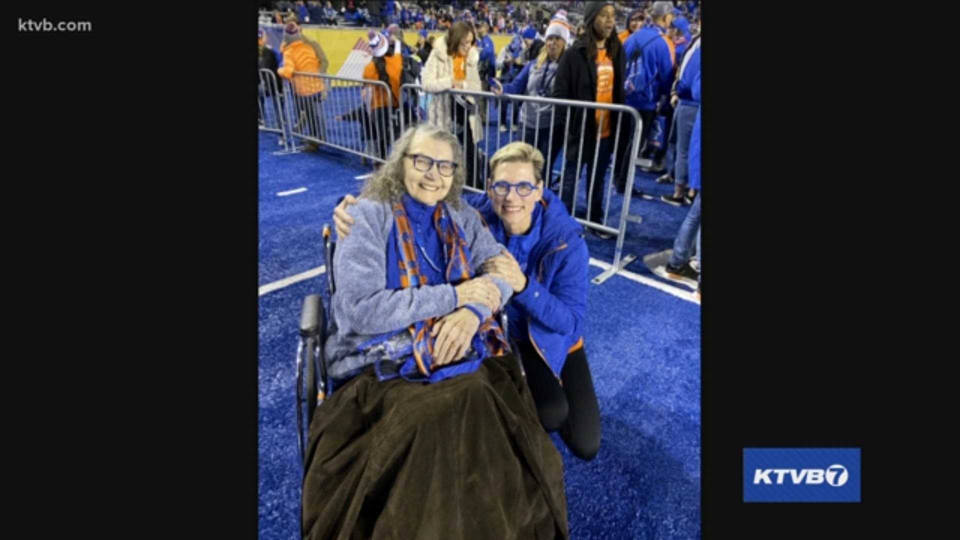 Boise State President Dr. Marlene Tromp took her 91-year-old mother to a Boise State Broncos football game during homecoming week.