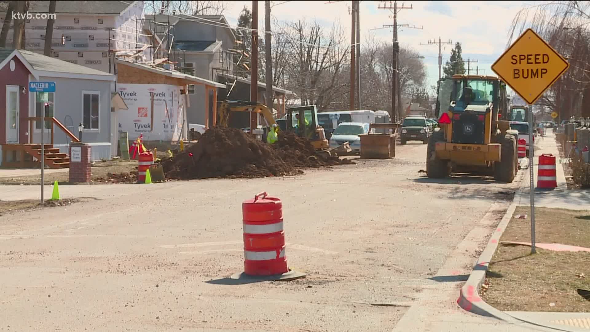 An ACHD spokeswoman says the road and sidewalk project was specially redesigned to protect petroleum lines.