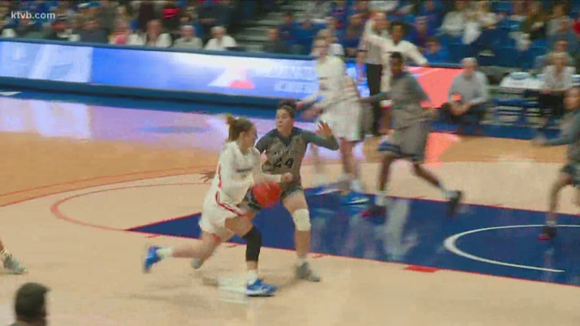 The Boise State women's basketball team )11-5, 3-1) beats Nevada 54-40 after trailing by 6 at halftime. Braydey Hodgins leads the way with 17 points.