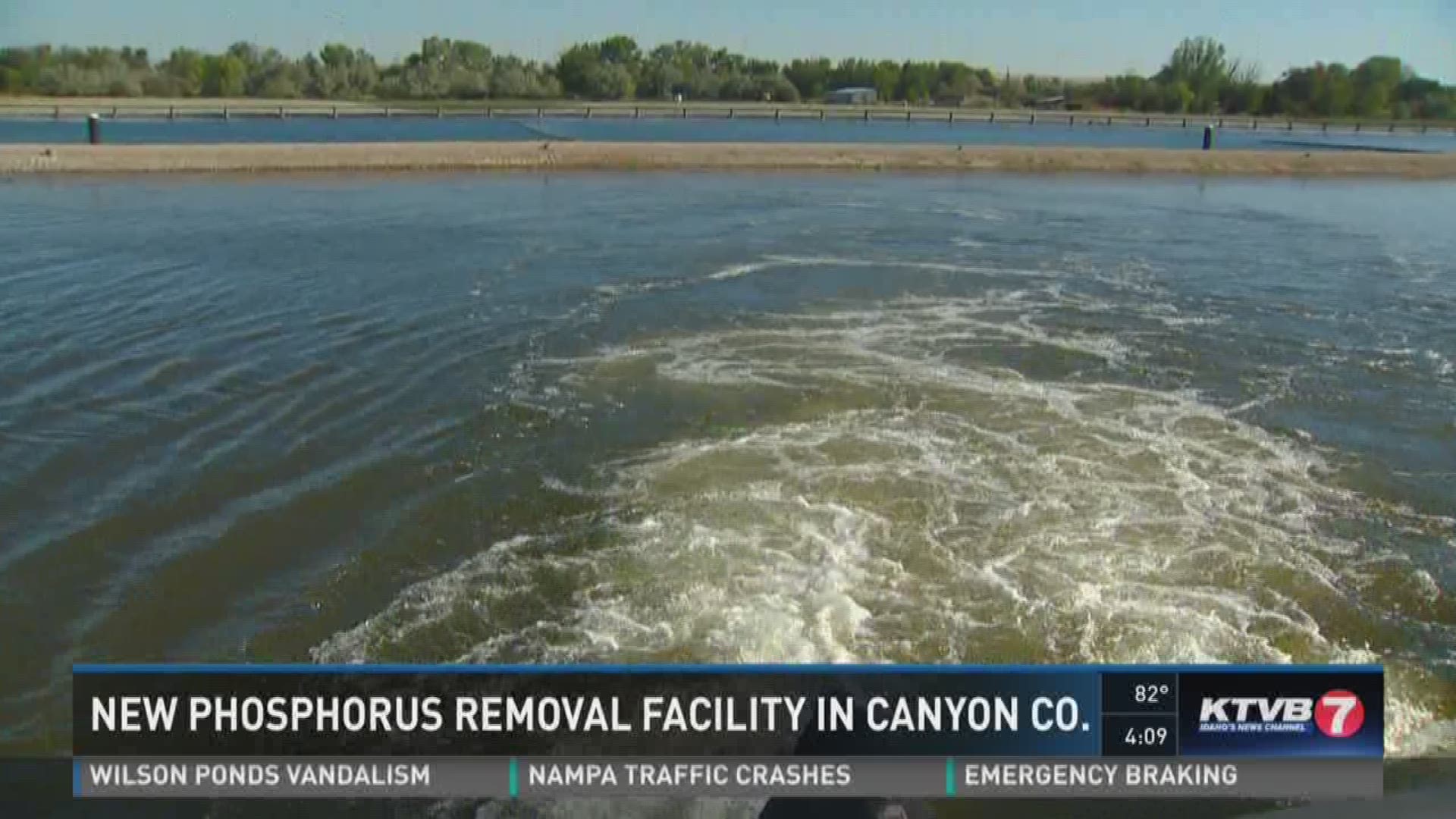 The water treatment facility removes phosphorus in the Boise River.