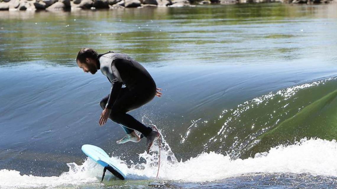 Boise River surfers ride waves without the coast