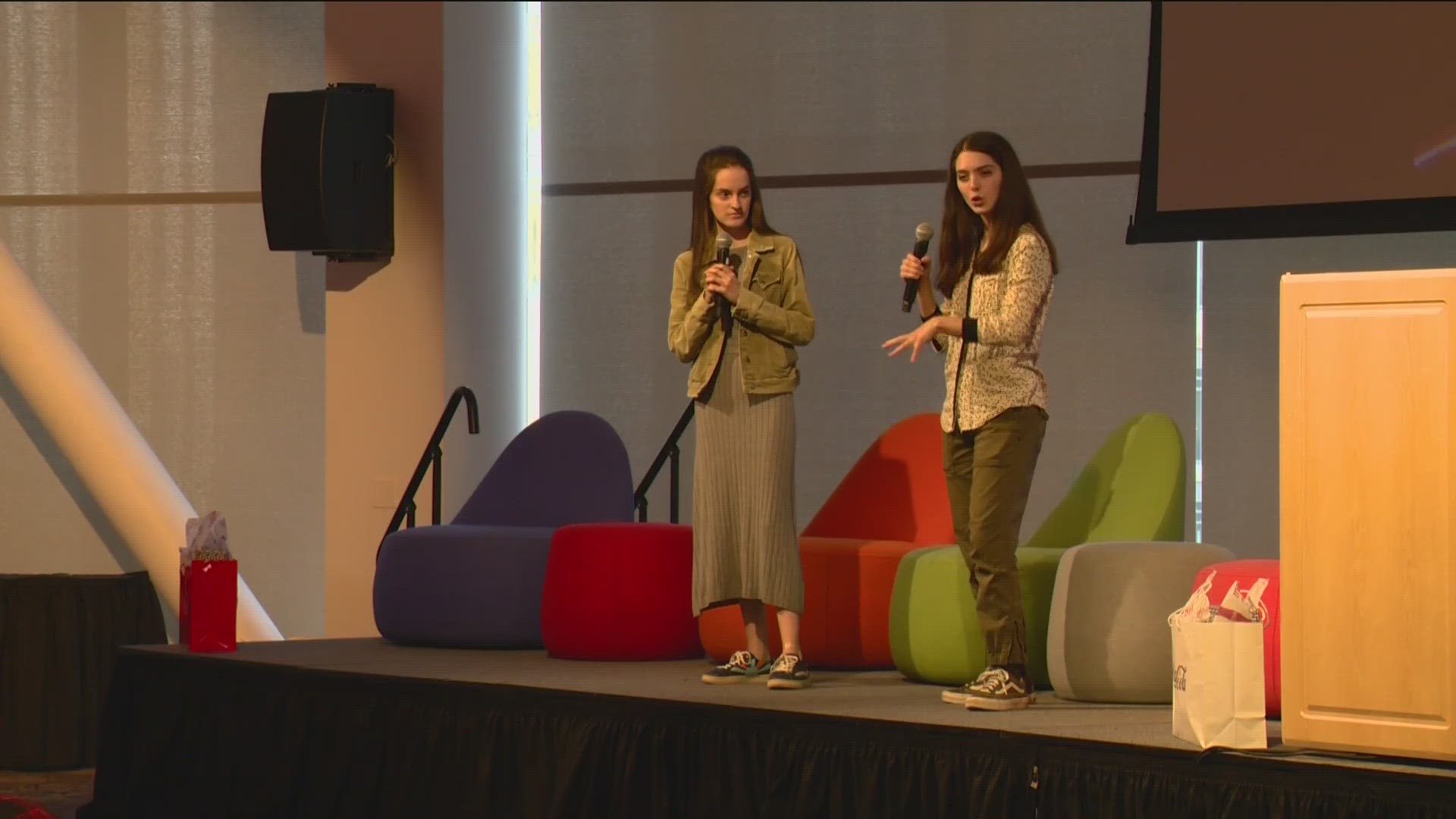 The program has now whittled down from hundreds of entries in 53 schools to the top five finalists — and Bella and Gracie Hall, a sisters team from Boise State.