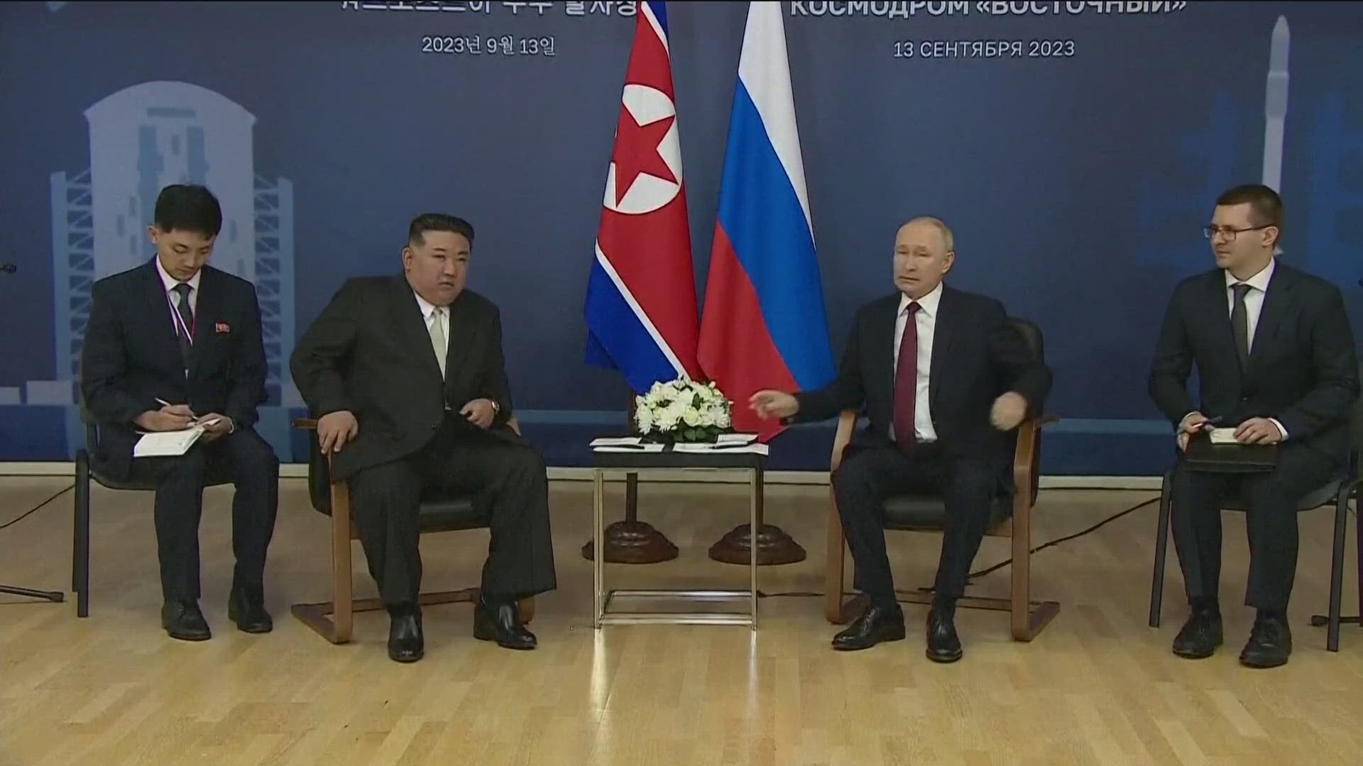 Russian President Vladimir Putin & North Korean President Kim Jong Un met for talks at the Russian Space Port.