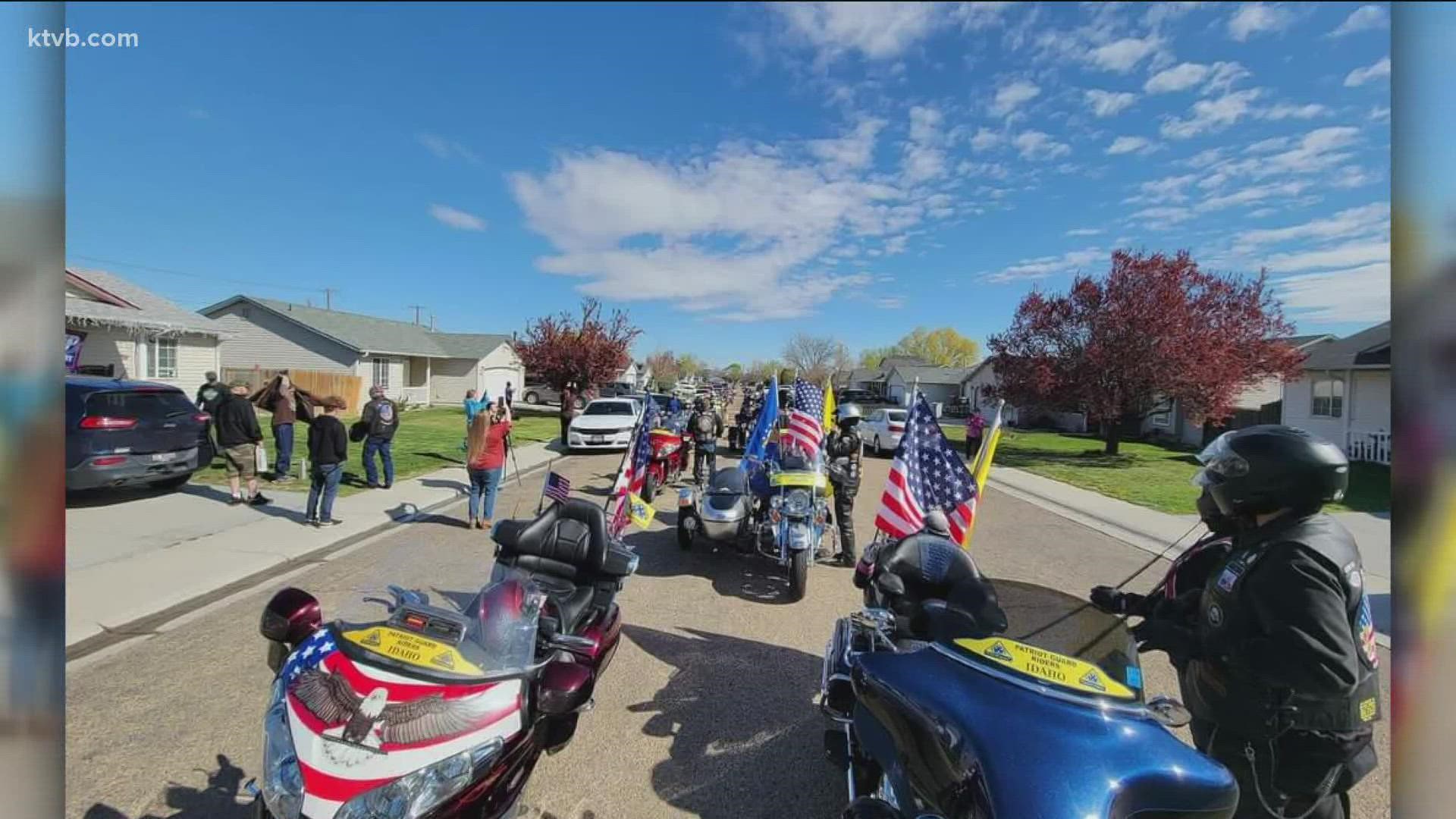 More than 150 motorcycle riders honored a veteran with a 'Freedom Ride' on Saturday as Harrison's Hope Hospice granted another wonderful wish.
