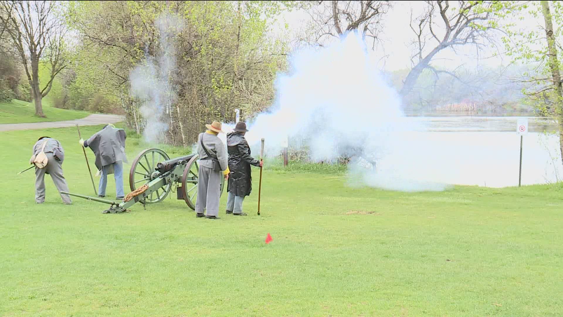 For the last 20 years, the Idaho Civil War Volunteers have put on Civil War presentations for elementary schools in the area.