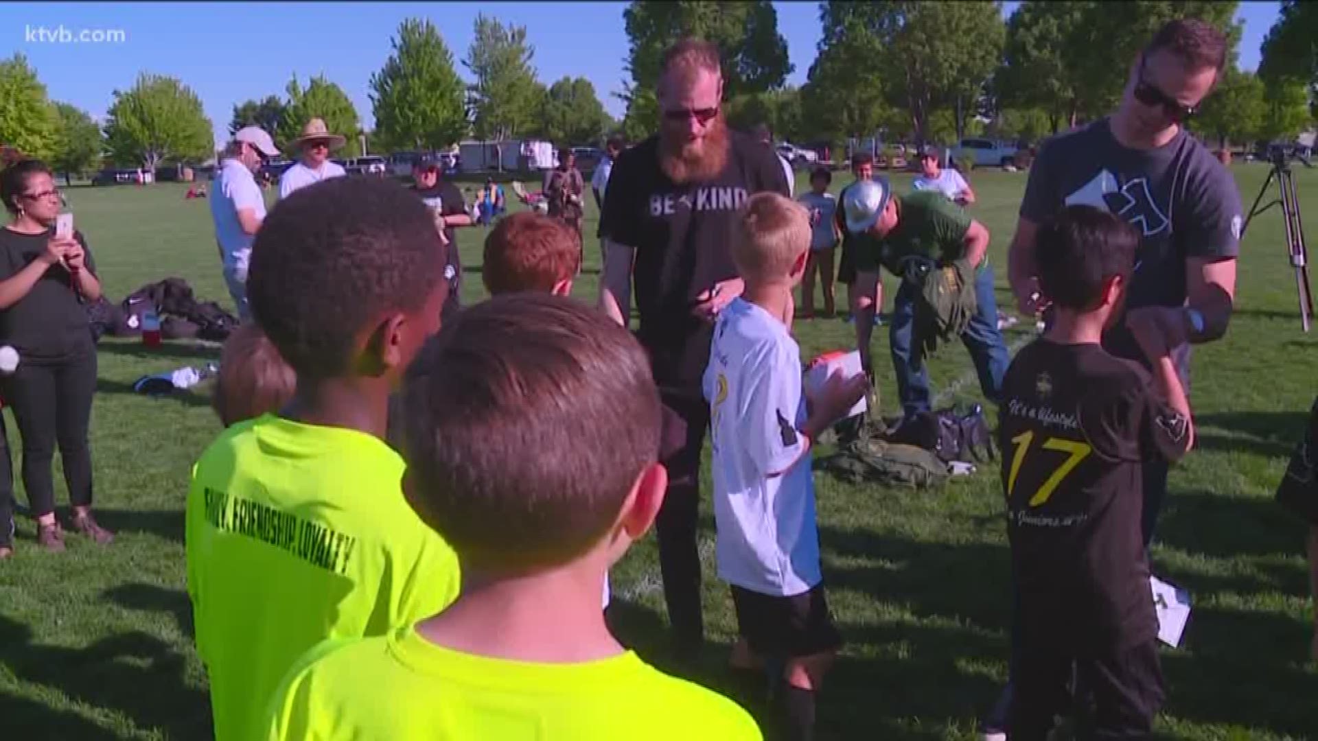 Timbers visit youth soccer club.