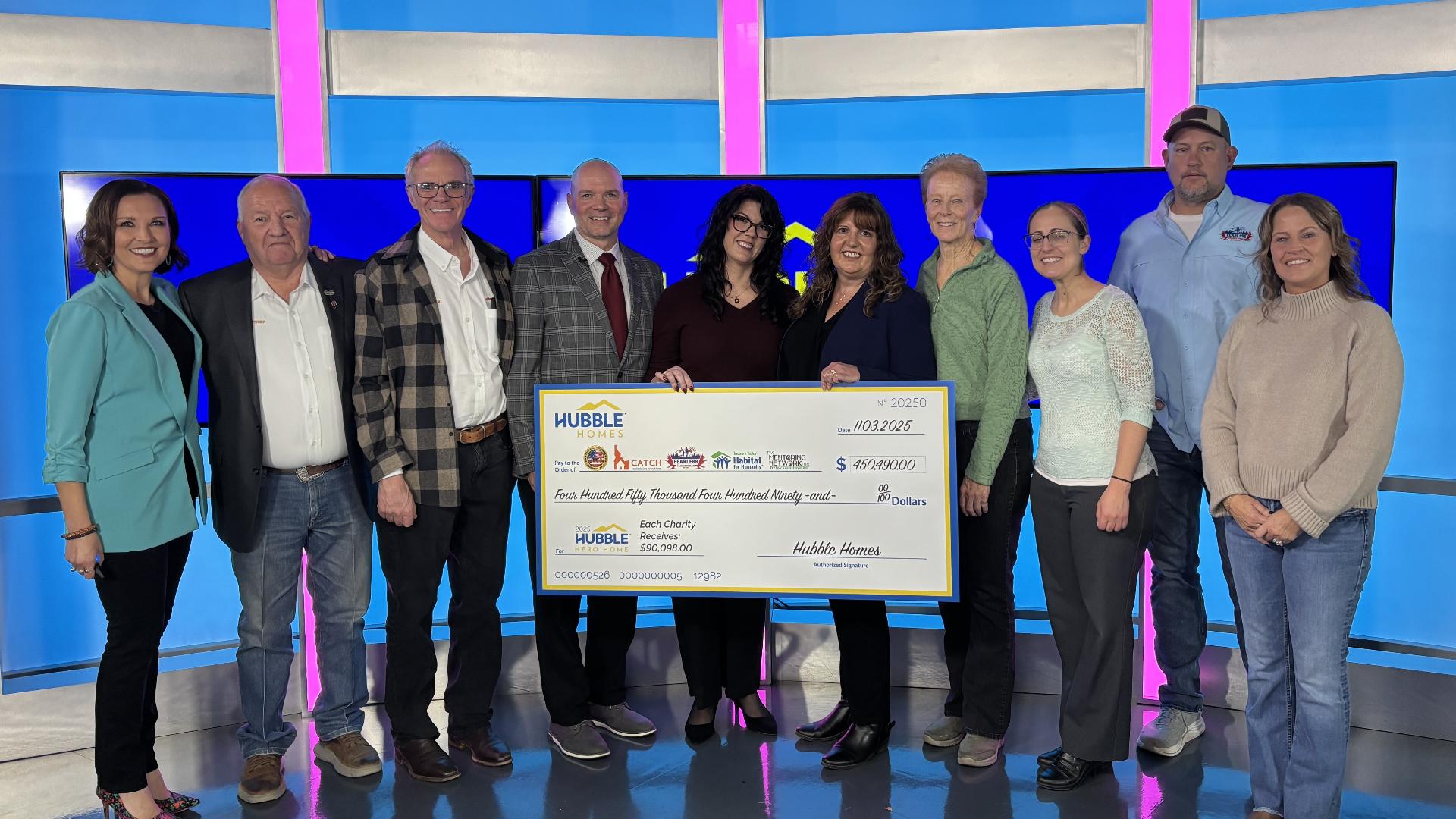 Hubble Homes gives five local charities proceeds from their Hero Home sale