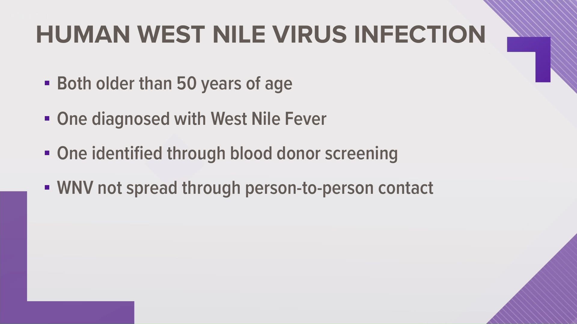 Health officials confirmed that two residents over the age of 50 have tested positive for the virus.