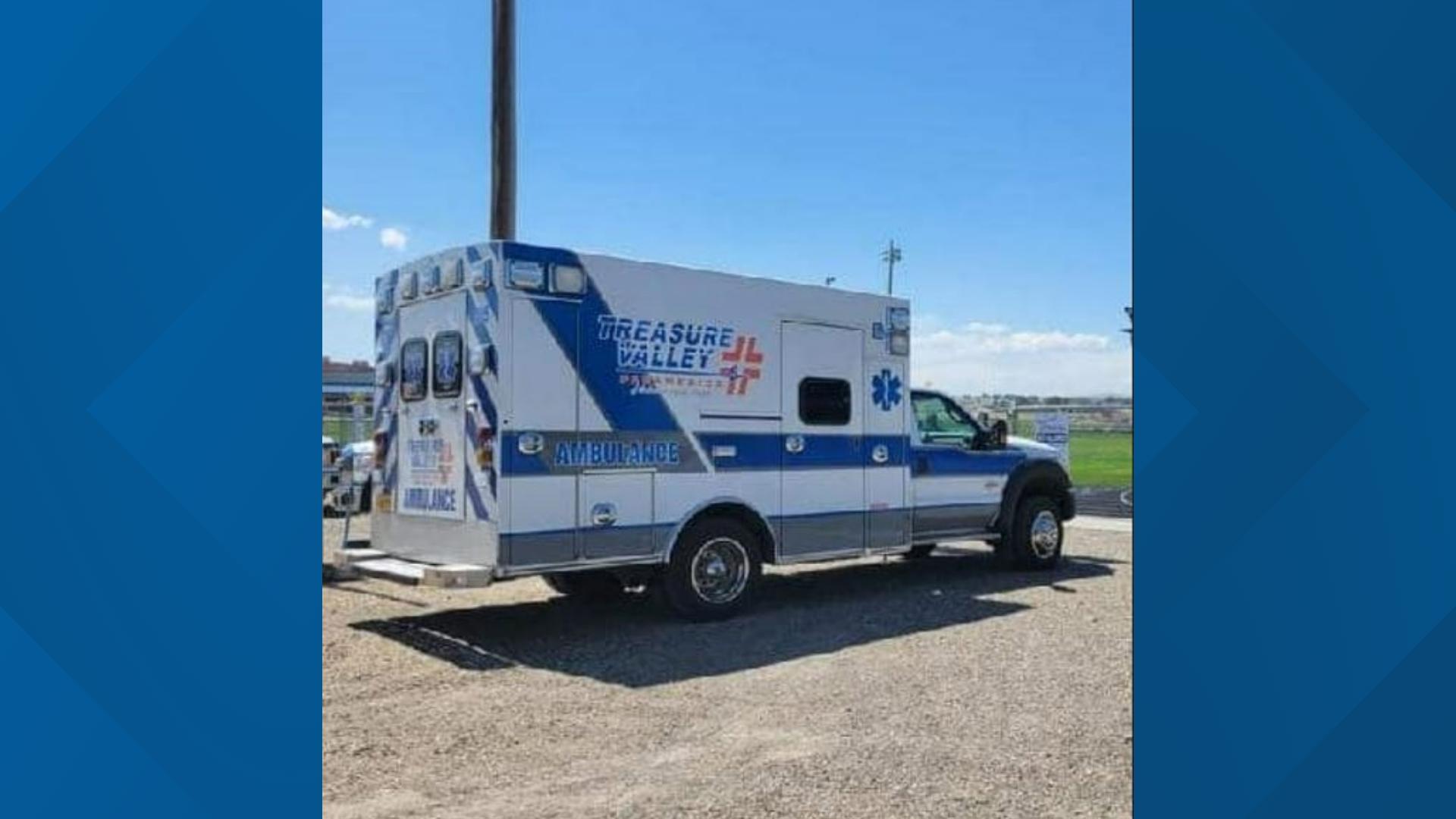 Owyhee County Deputy Steve Crawford said a suspect is in custody after an ambulance was stolen Monday from Saint Alphonsus Medical Center in Ontario.