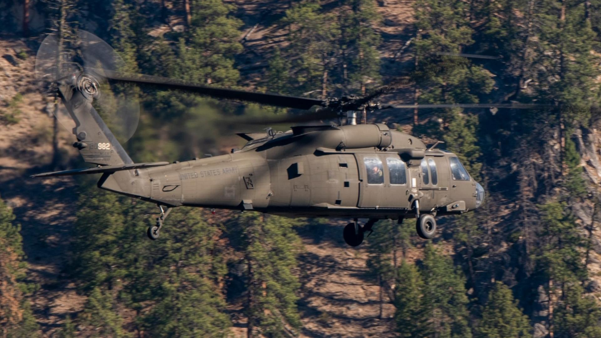 An Idaho Army National Guard Black Hawk helicopter crew rescued a man with a broken leg near Yellow Pine. The hiker was hoisted to safety.