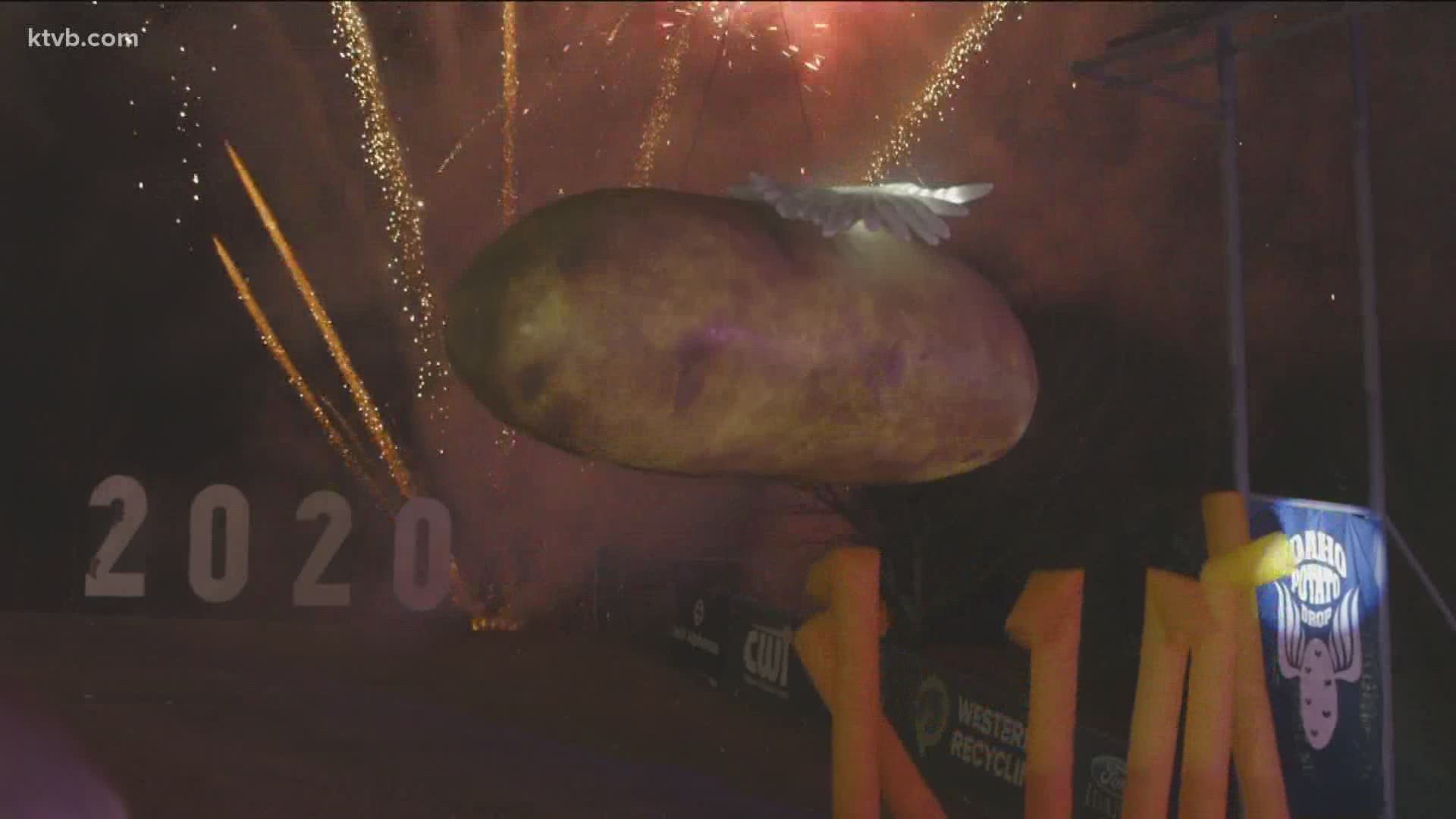 Idahoans said goodbye to 2020 and rang in the new year by dropping a giant spud at the stroke of midnight.