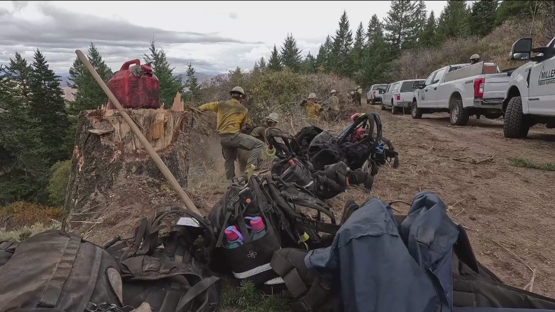 Although the Valley Fire is nearly extinguished, fire crews jobs aren't finished. Crews are now shifting efforts to plant seeds and repair dozer lines.