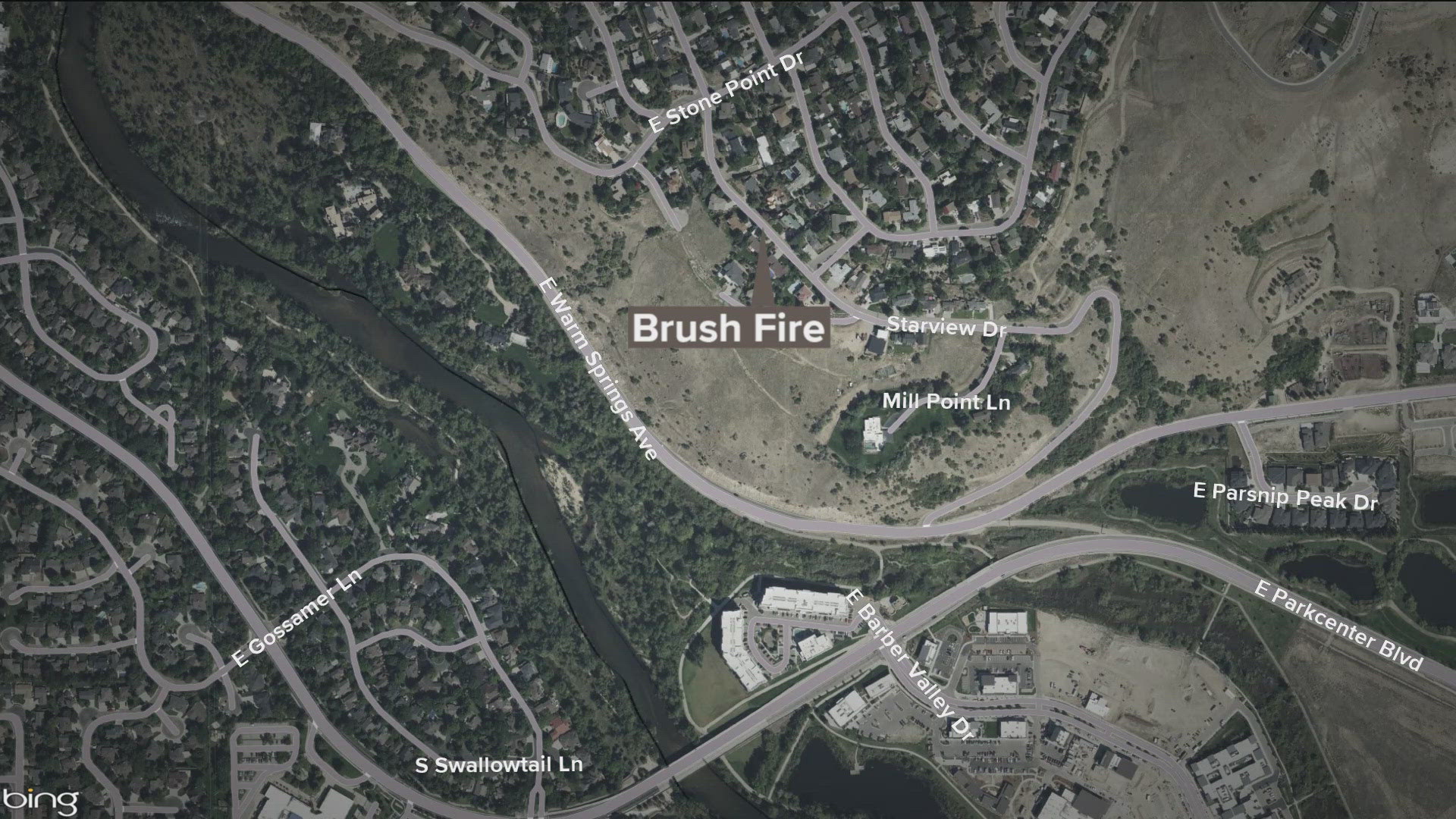 The Boise Fire Department said the fire near Starview Drive initially threatened two structures. No structures were damaged, and nobody was injured.