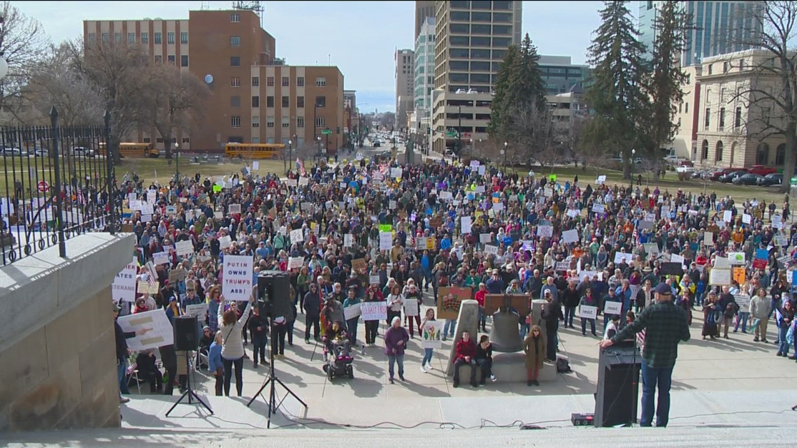 Protesters 'March Forth for Democracy' at Idaho State Capitol | ktvb.com