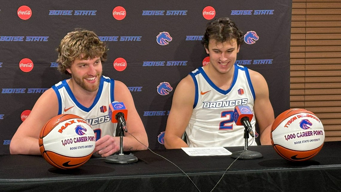 Boise State's Tyson Degenhart, Max Rice hit 1,000 career points in win