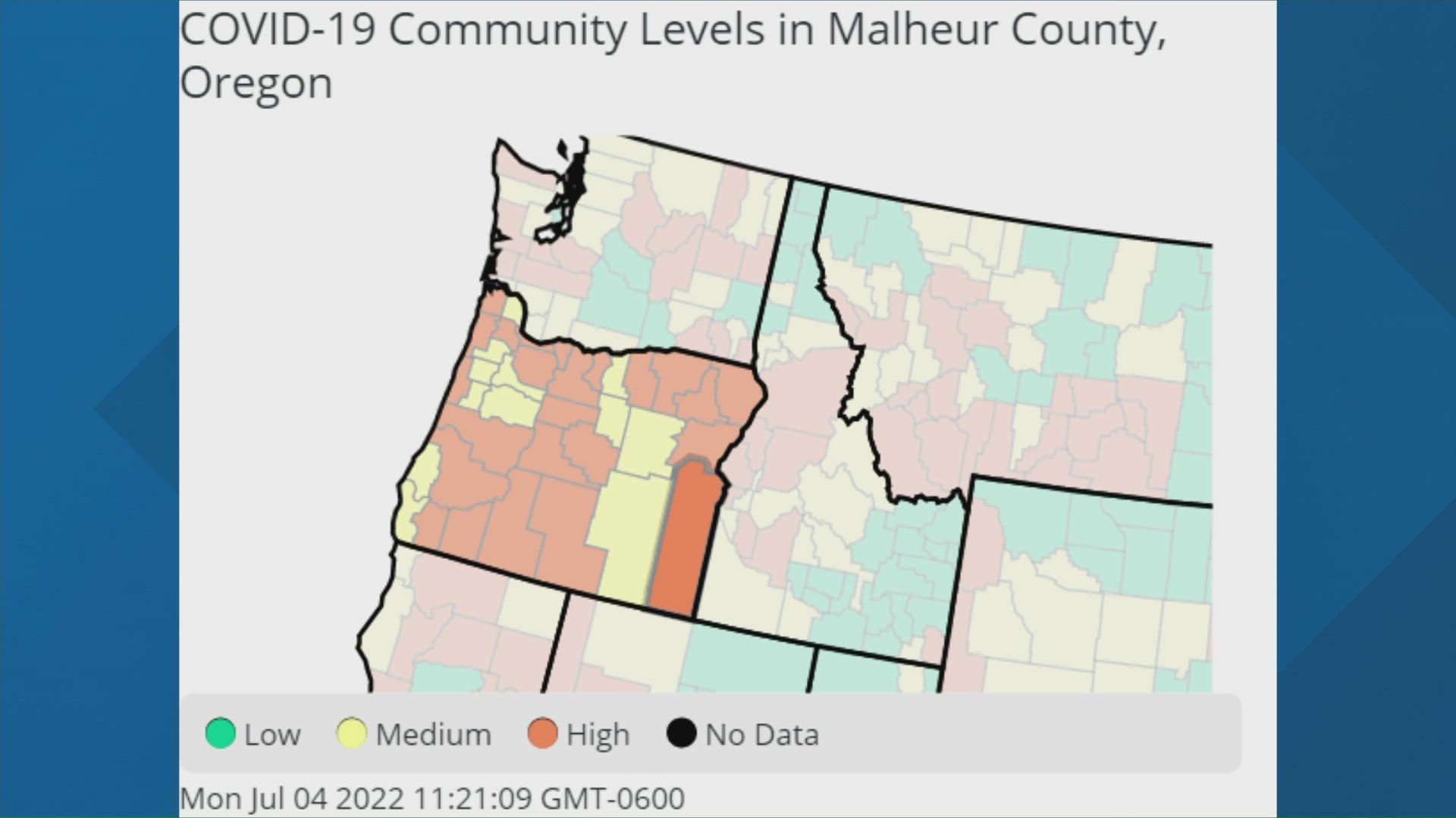 "The SARS-CoV-2 wastewater concentration results are now as high as they were in January when we had over 1,800 cases reported," Malheur County Health Director said.