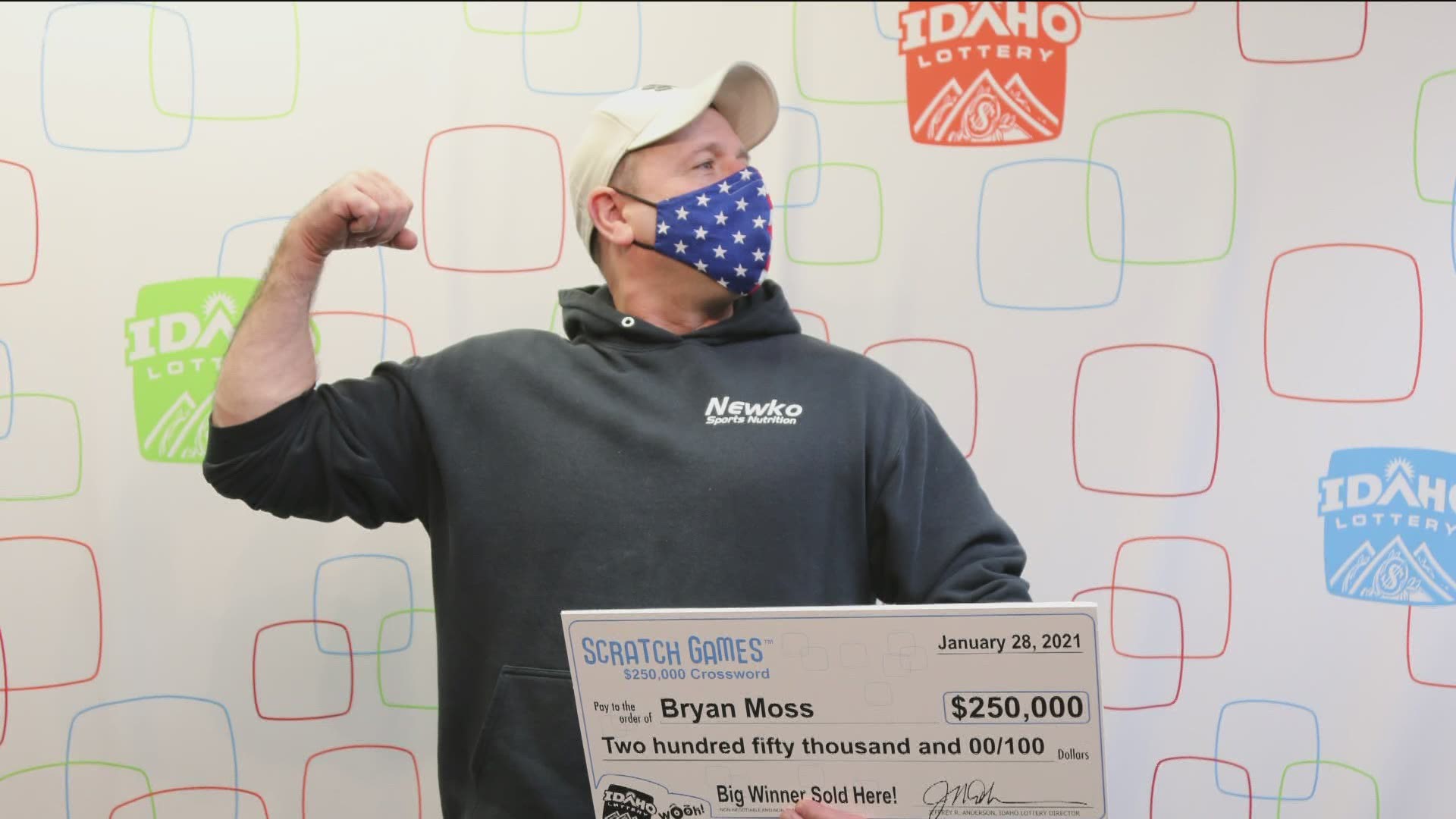 Bryan Moss won $250,000 on an Idaho Lottery scratch game.