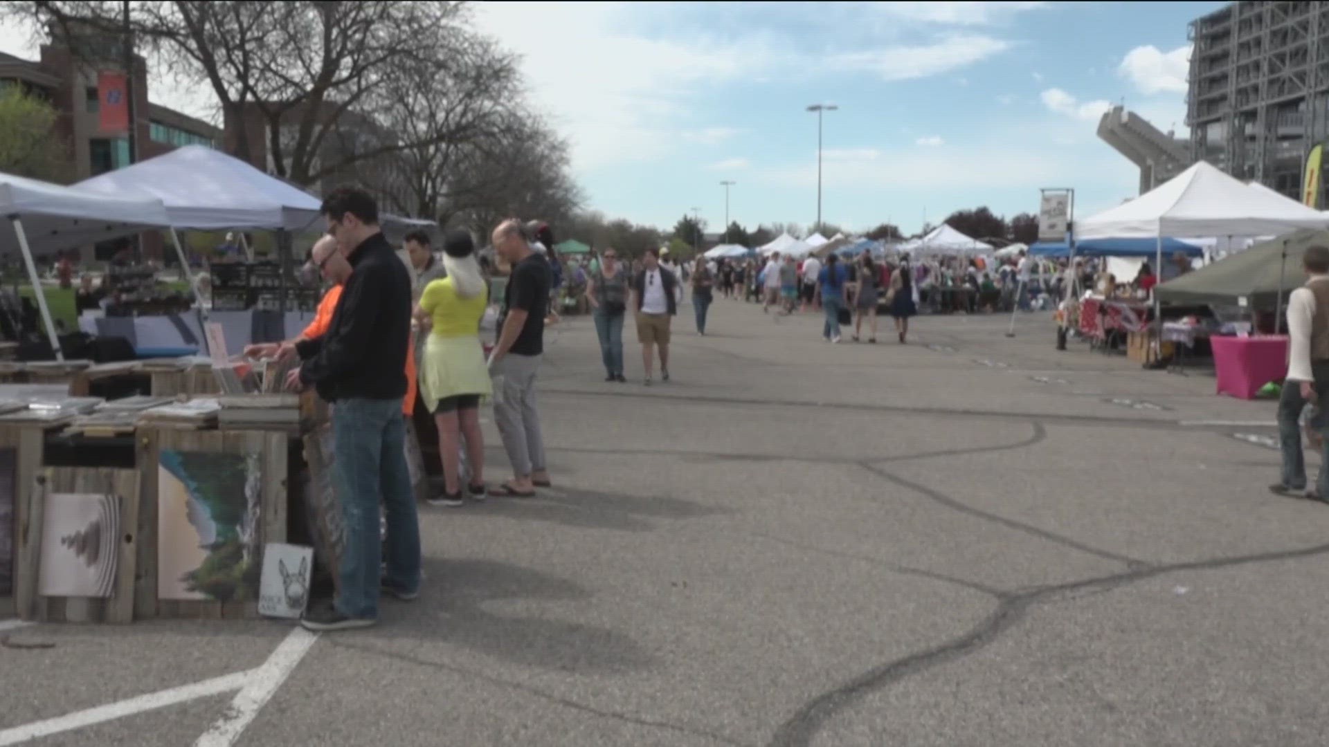 Hundreds of people showed up for the first "Boise Flea" of the season at the Boise State Stadium lot, despite some ominous clouds.