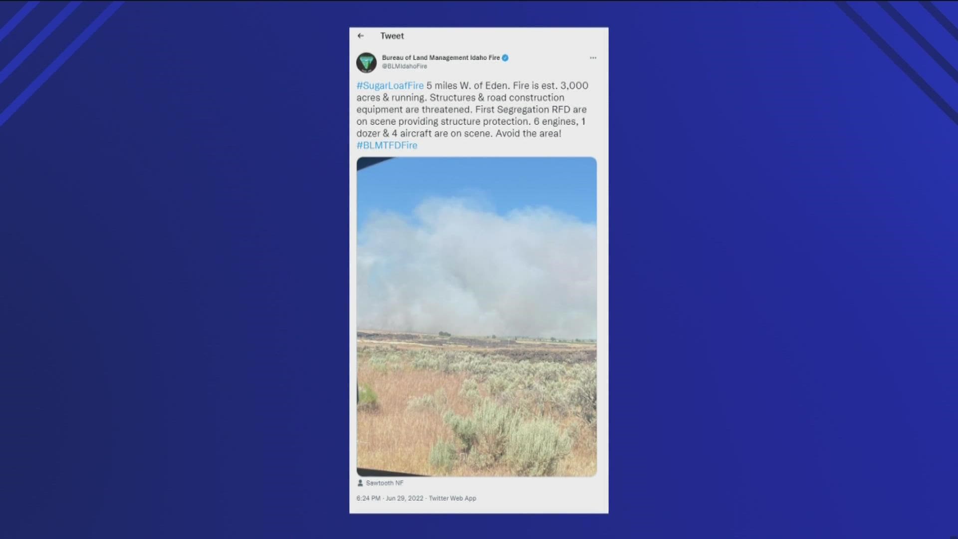 The fire is estimated to be over 3,000 acres and running.