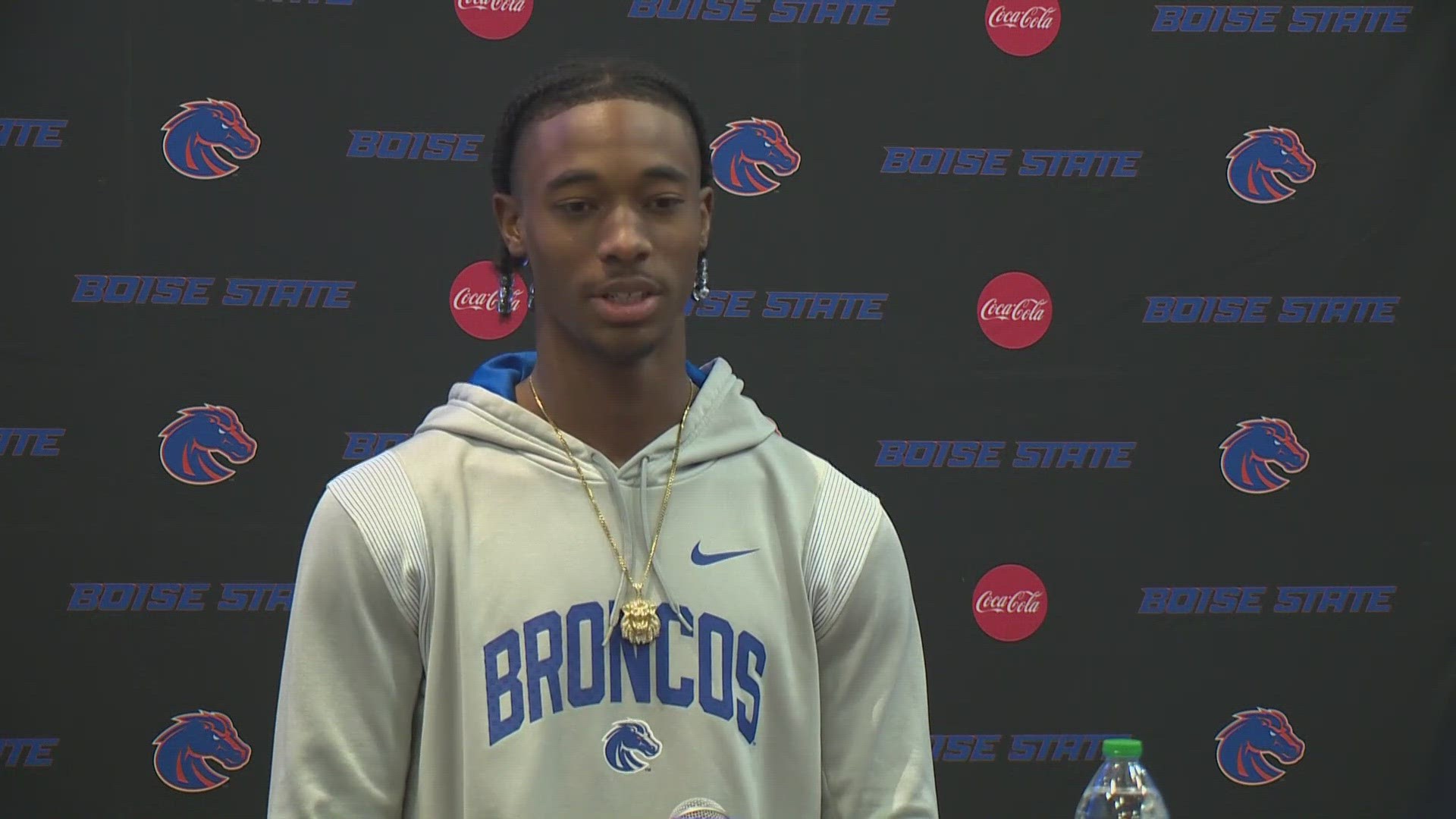 The 6-foot-5, 200-pound freshman met with the media for the first time on Monday following his first catch as a Bronco, a 26-yarder against North Dakota.