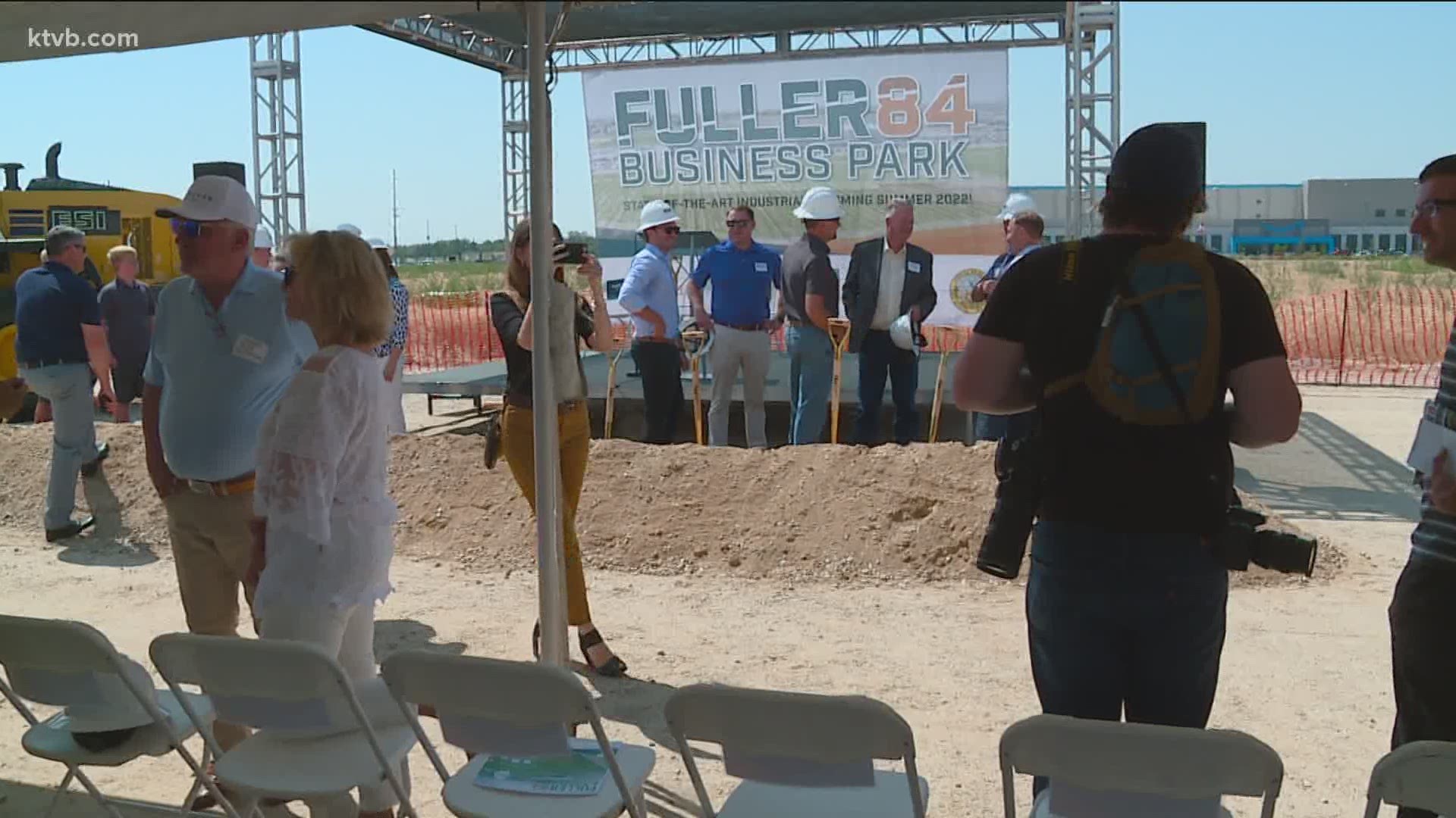 The 64-acre business park is being built across the street from the Amazon distribution center.