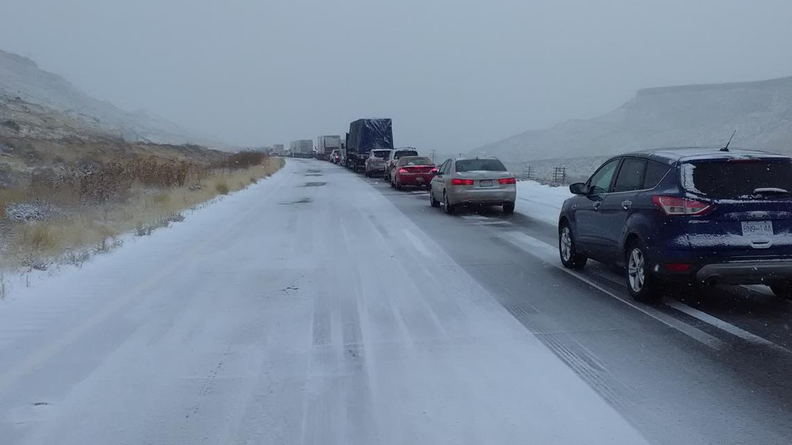 Wintry weather conditions bring Interstate 84 to a standstill