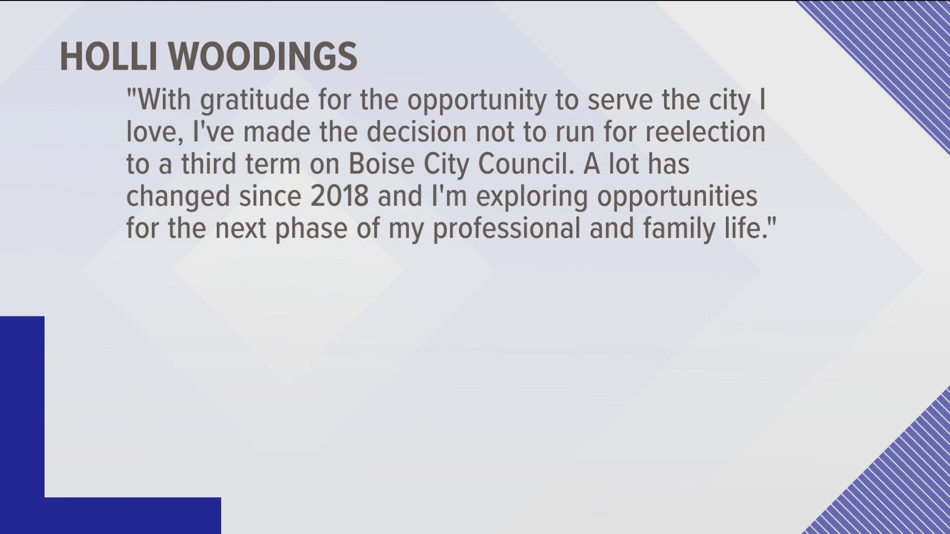 Woodings said she's "exploring opportunities" for the next phase in her life.