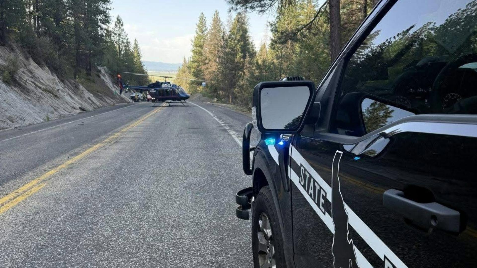 Idaho State Police said the driver, who was not wearing a seatbelt, sustained critical injuries and was airlifted to a hospital.