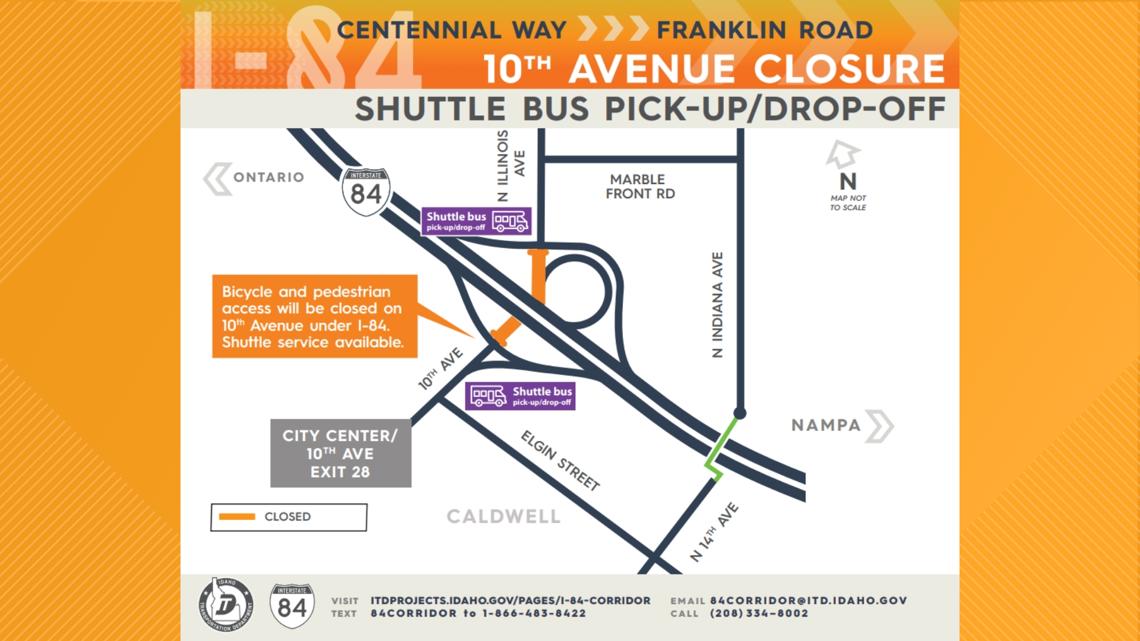 ITD: I-84 traffic shifts, 10th Avenue to intermittently close for
