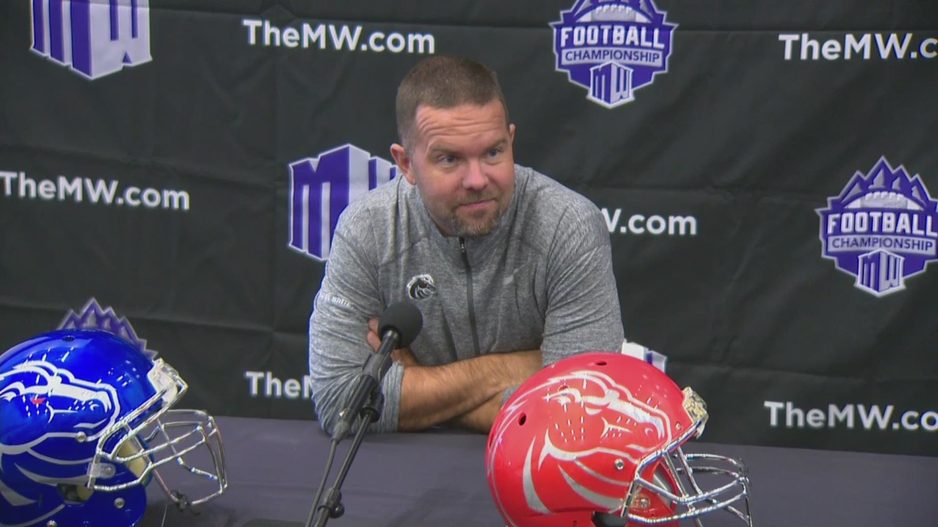 Offensive Coordinator Zac Hill looks ahead to the Mountain West Championship game on the Blue against the Fresno State Bulldogs on Dec. 1.