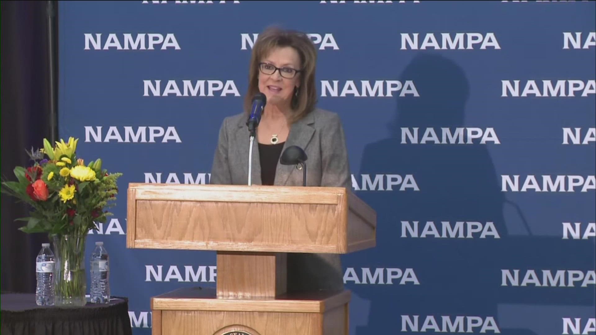 Nampa Mayor Debbie Kling delivered the 2022 state of the city address at the Nampa Civic Center Wednesday as part of the Nampa Chamber of Commerce's luncheon.
