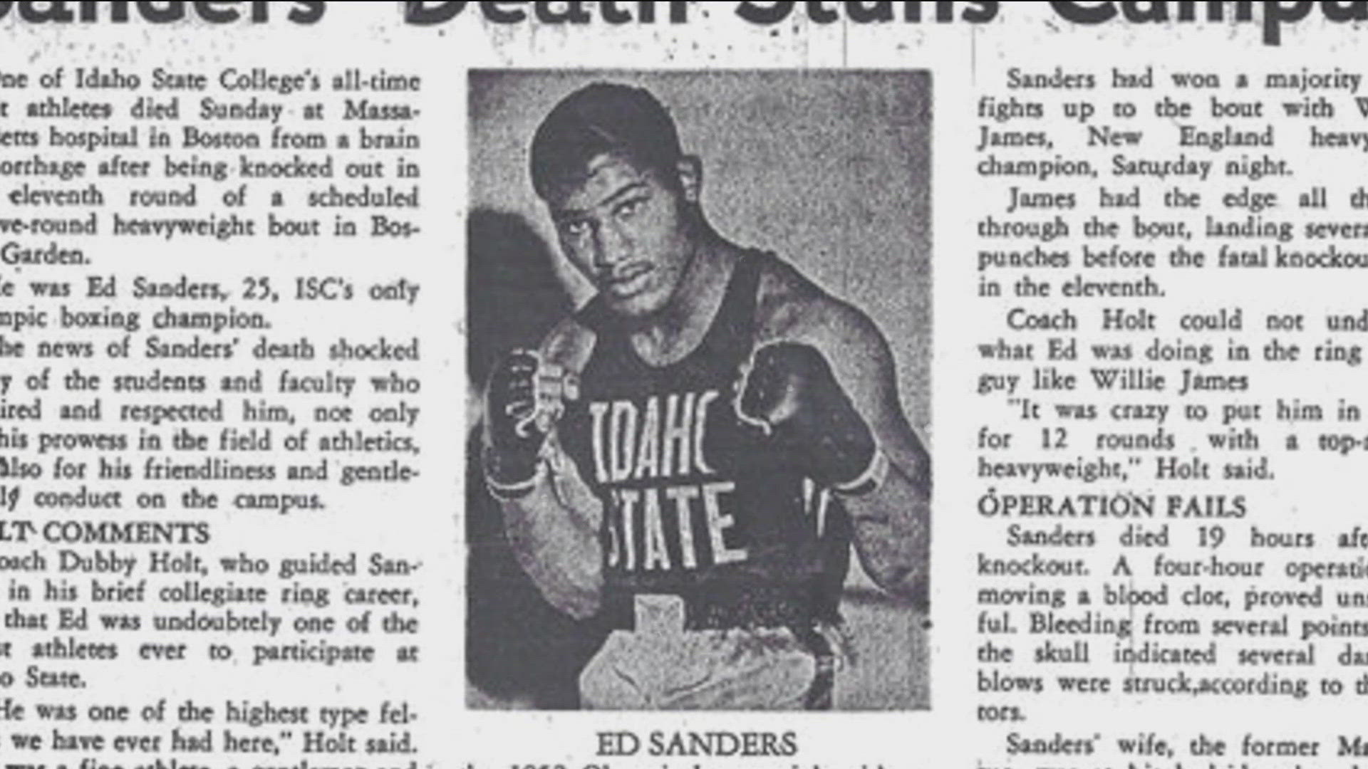 Hayes Edward 'Big Ed' Sanders was one of Idaho's elite boxers out of Idaho State in 1952.