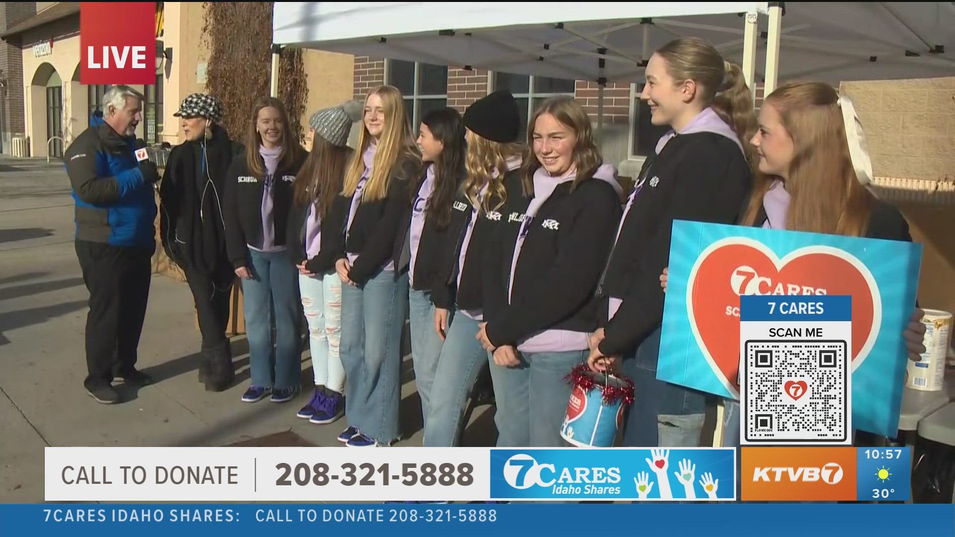The Rocky Mountain High School dance team helped bring in donations for Idaho charities on Saturday at the Eagle Island Fred Meyer with Maggie O'Mara and Jim Duthie.