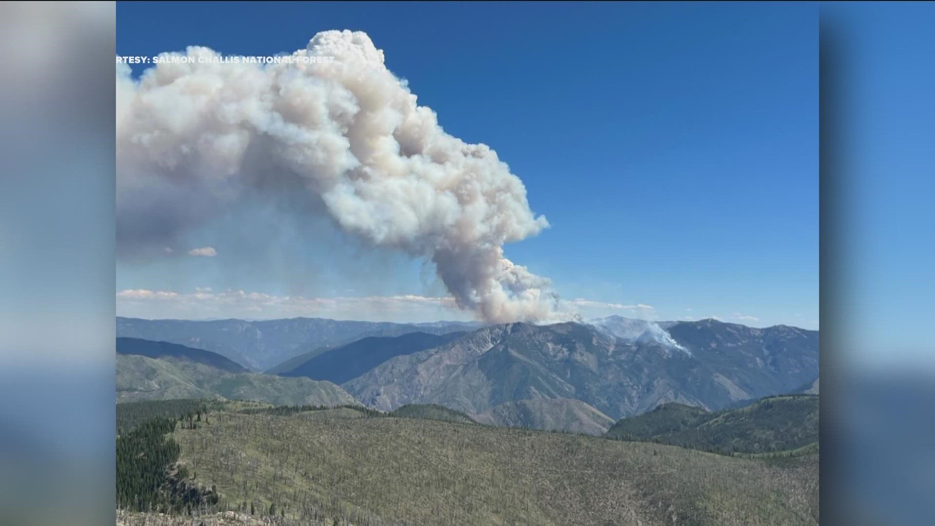 The fire on the Salmon-Challis National Forest has burned more than 5,400 acres as of Tuesday, July 9. The Woodtick Fire was caused by a lightning strike.