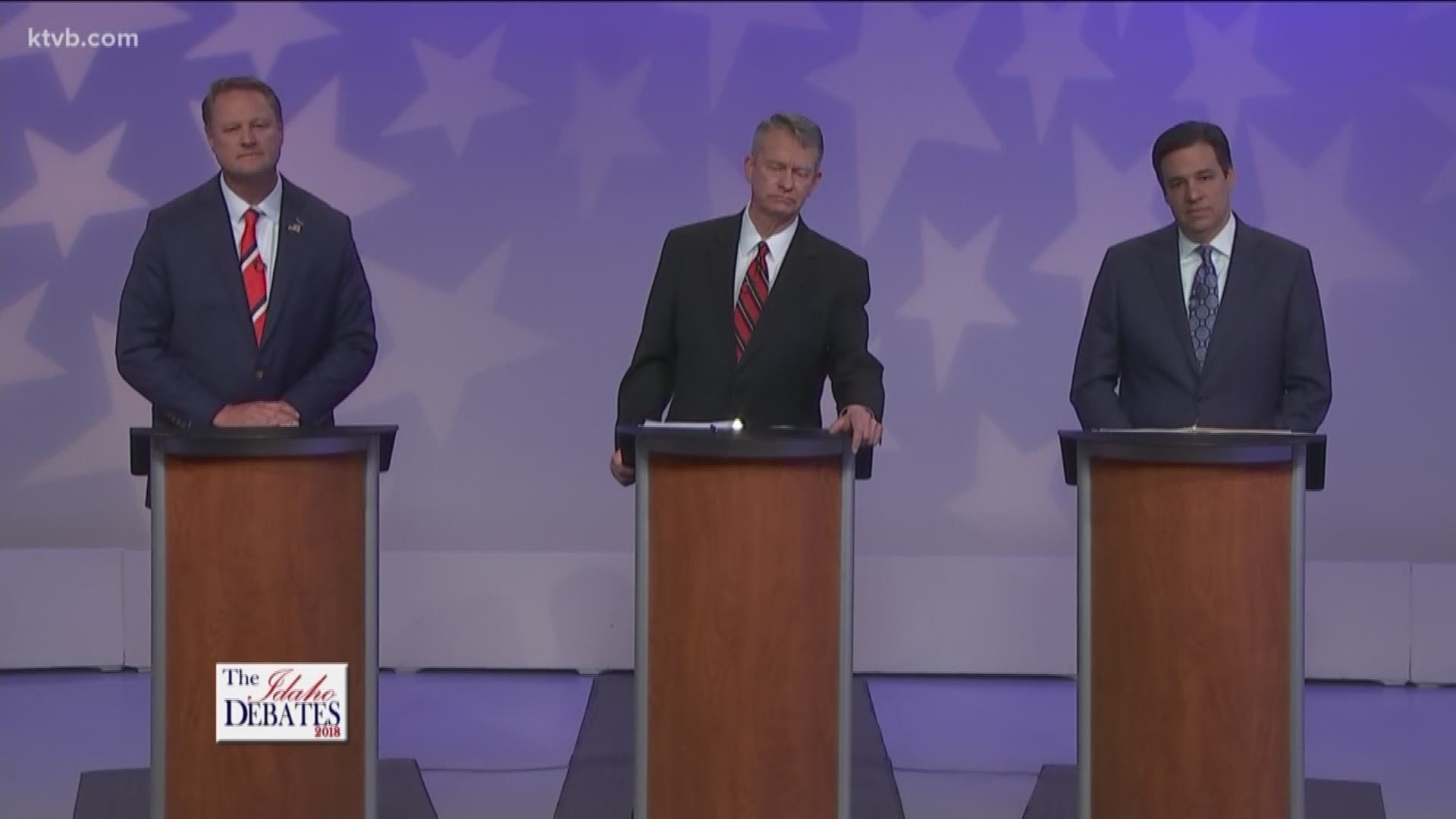 Dr. Tommy Ahlquist, Congressman Raul Labrador and Lt. Gov. Brad Little had the stage Monday night. Topics ranged from health care to gun laws to tax cuts. But it was the question about the attack ads that all three candidates have engaged in that drew the