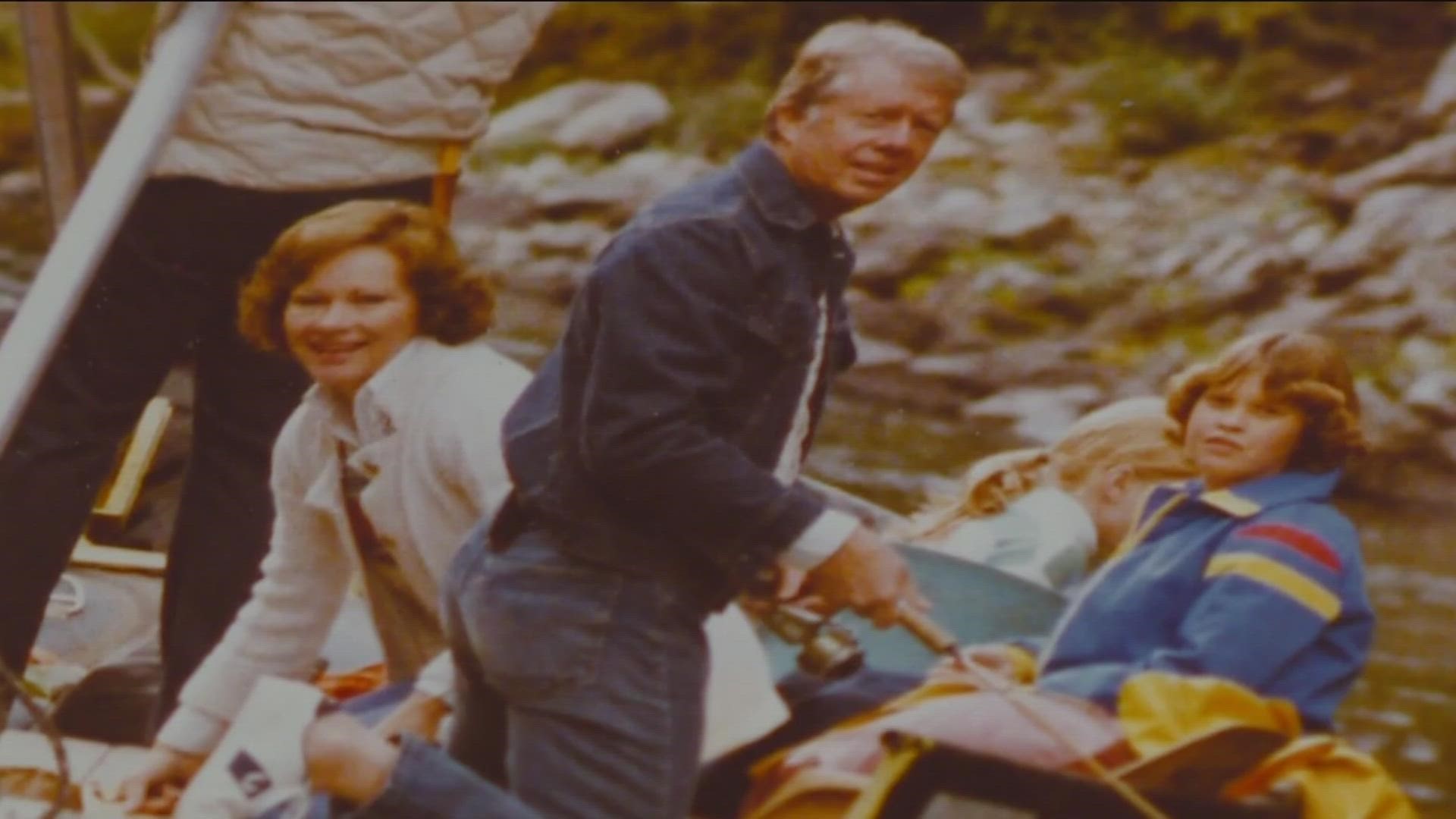 A local family helped guide him on his trip down the white water of the Salmon River.