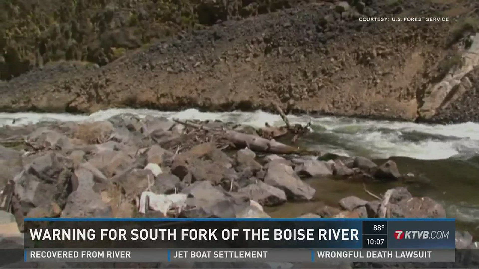 Warning for South Fork of the Boise River.