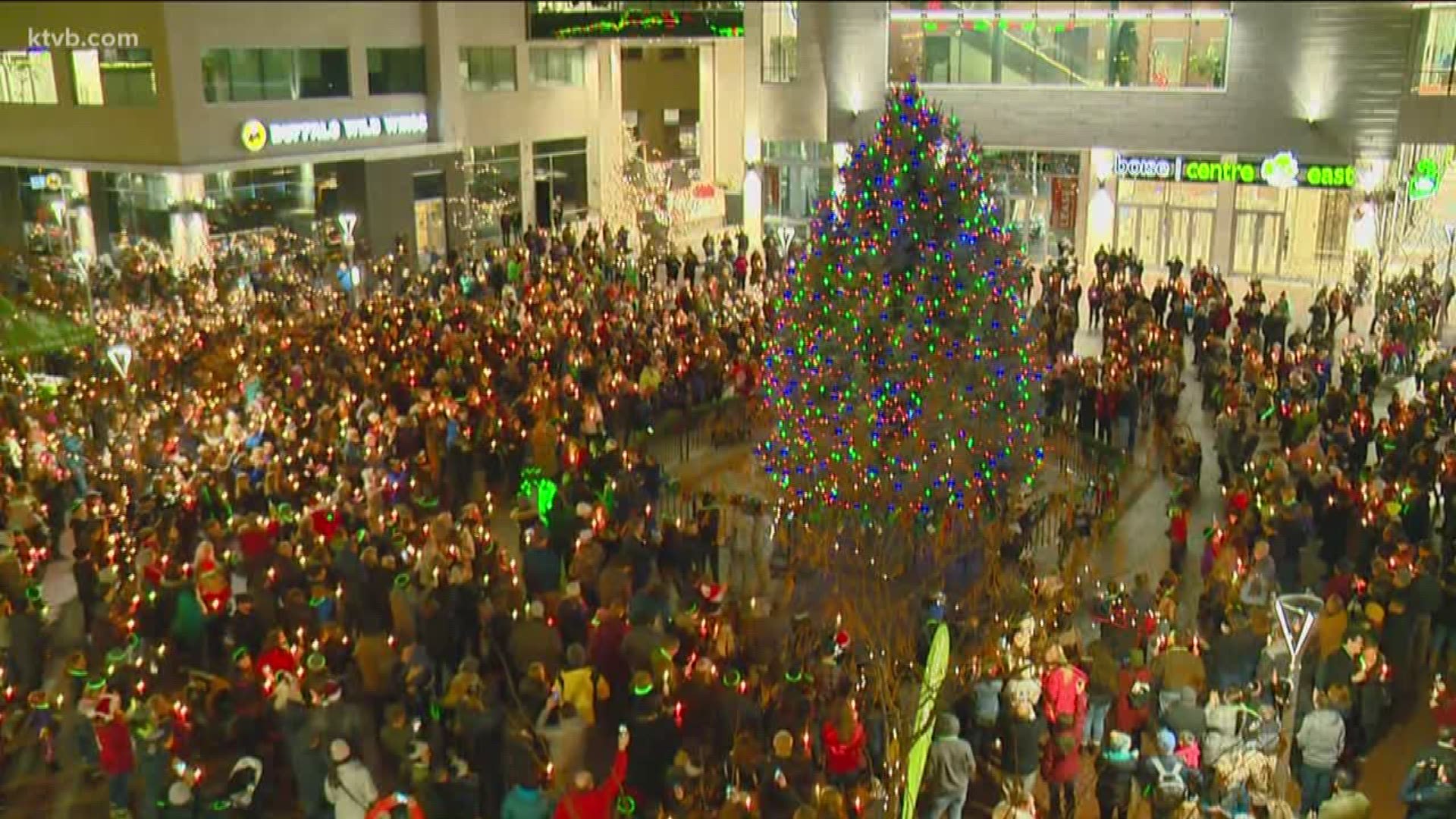 Boise holiday tree lighting ceremony held in The Grove Plaza