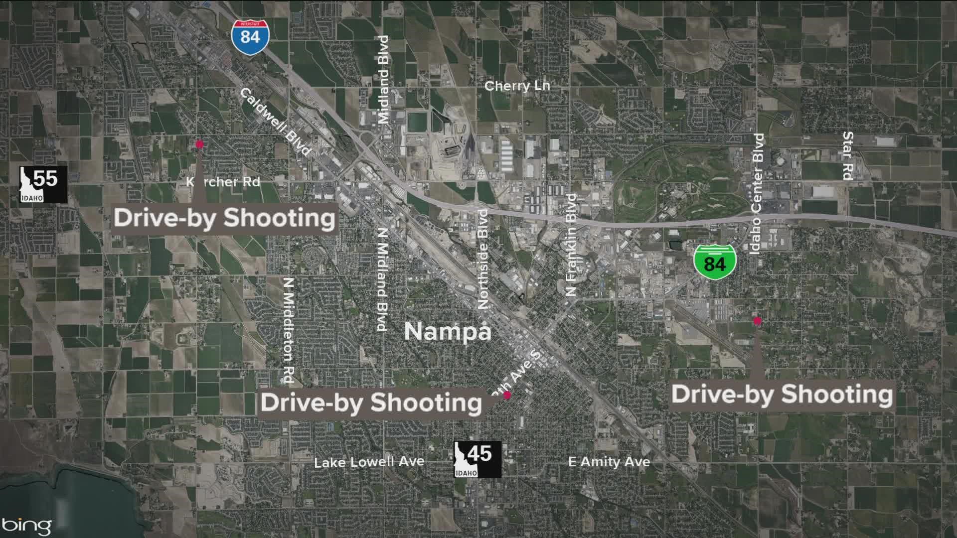 Nampa Police believe additional drive-by shootings and an aggravated assault are related to the Sept. 1 homicide near Buffalo Wild Wings.