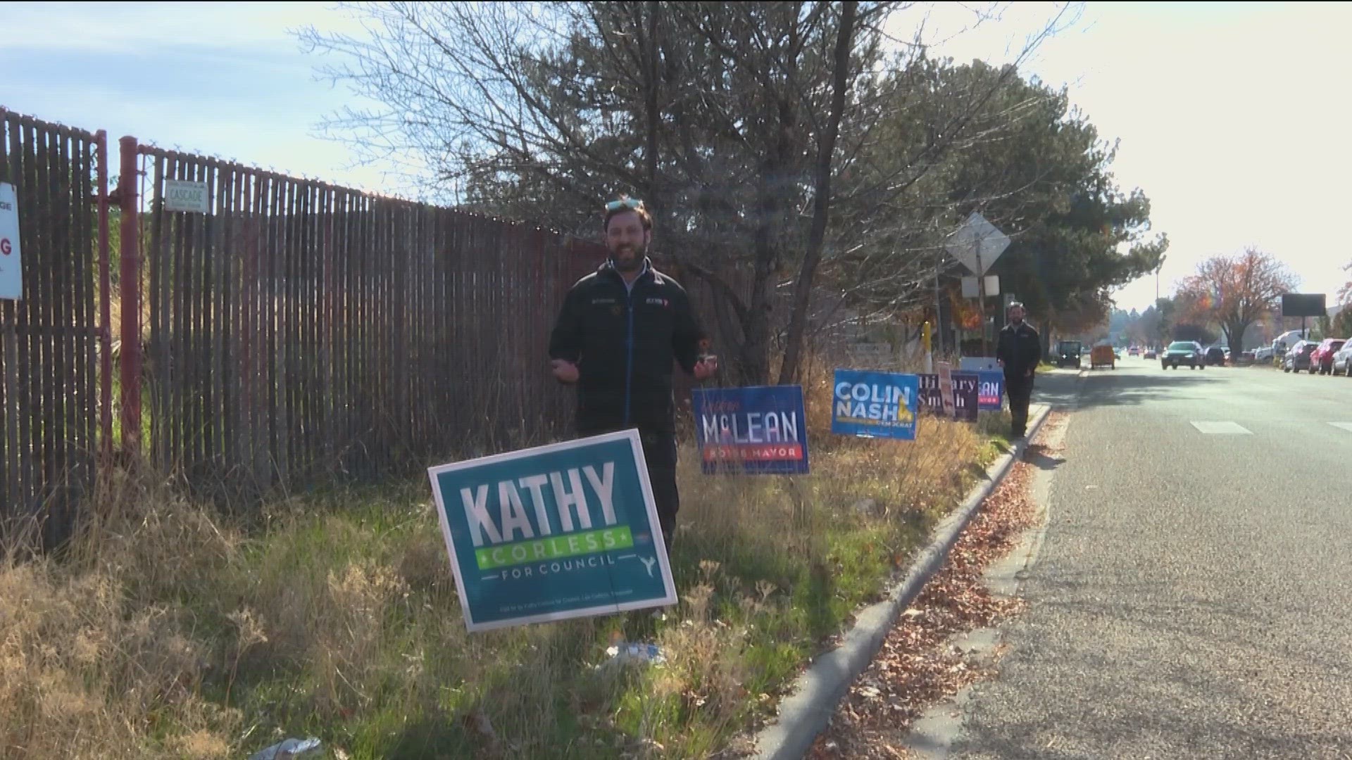 Ada County election officials said that any campaigning of any kind within 100 feet of the polls is not allowed.