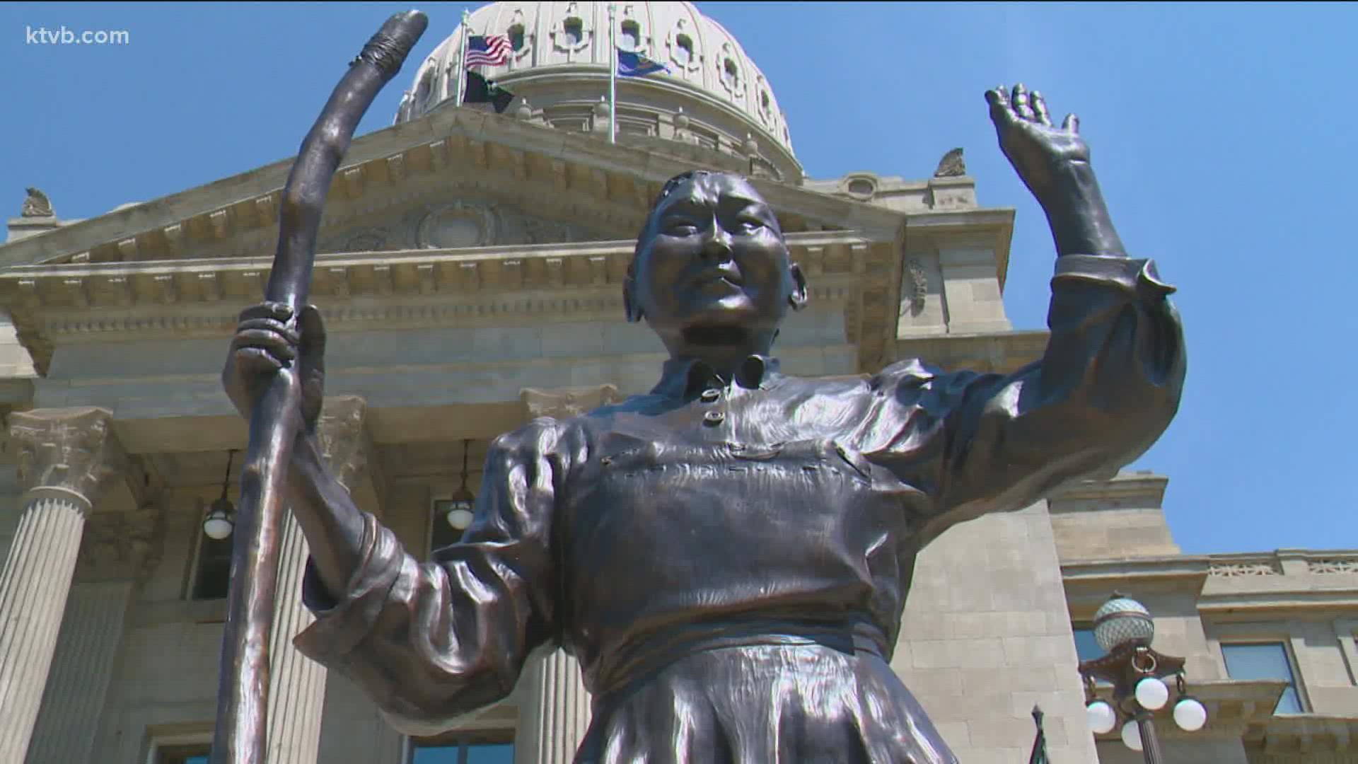 Irene Deely created a bronze statue of Bemis, unveiled at the statehouse, and soon to be moved to the historic Polly Bemis Ranch along the Salmon River.