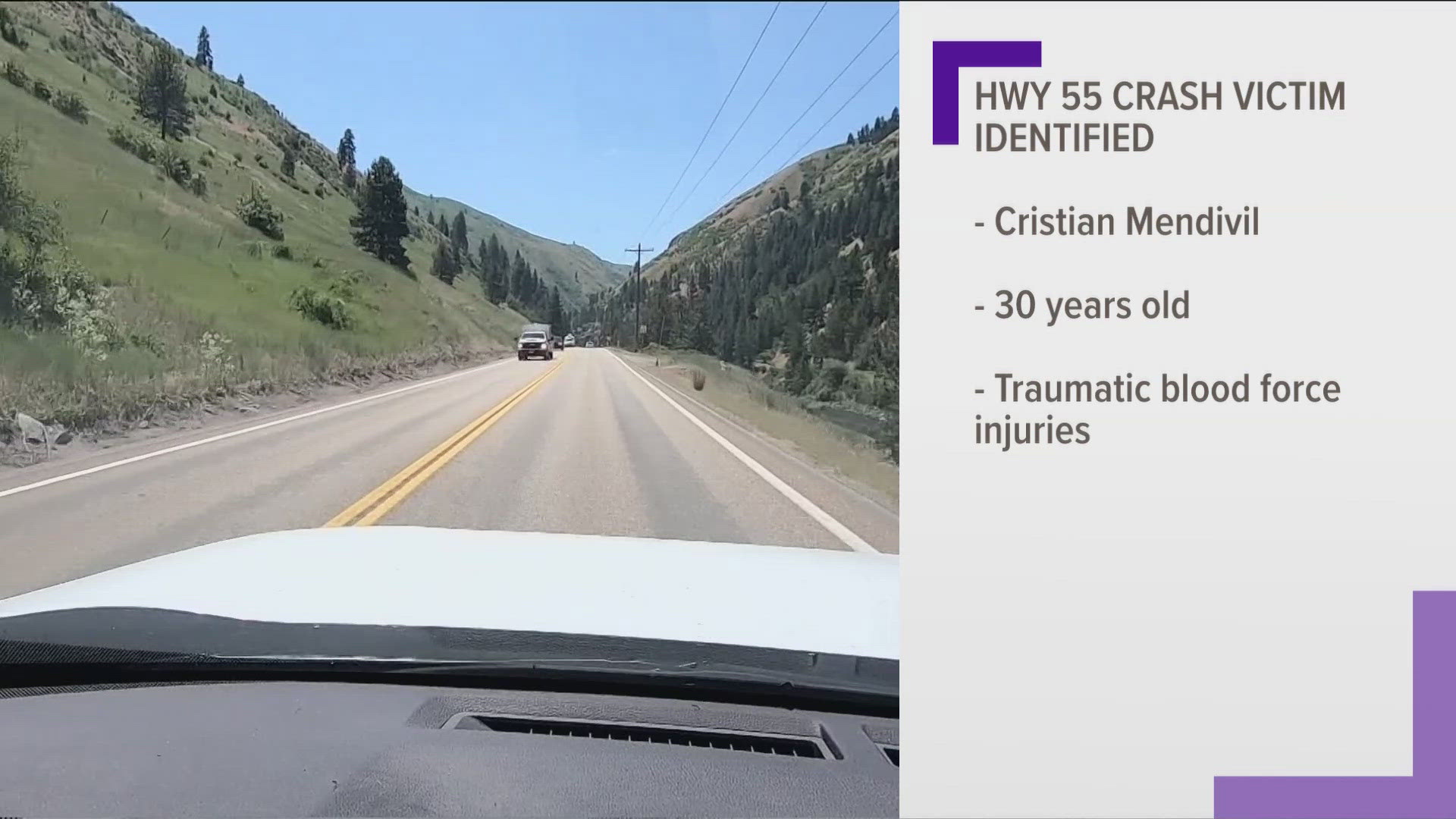 Idaho man killed in Highway 55 crash identified by coroner | ktvb.com