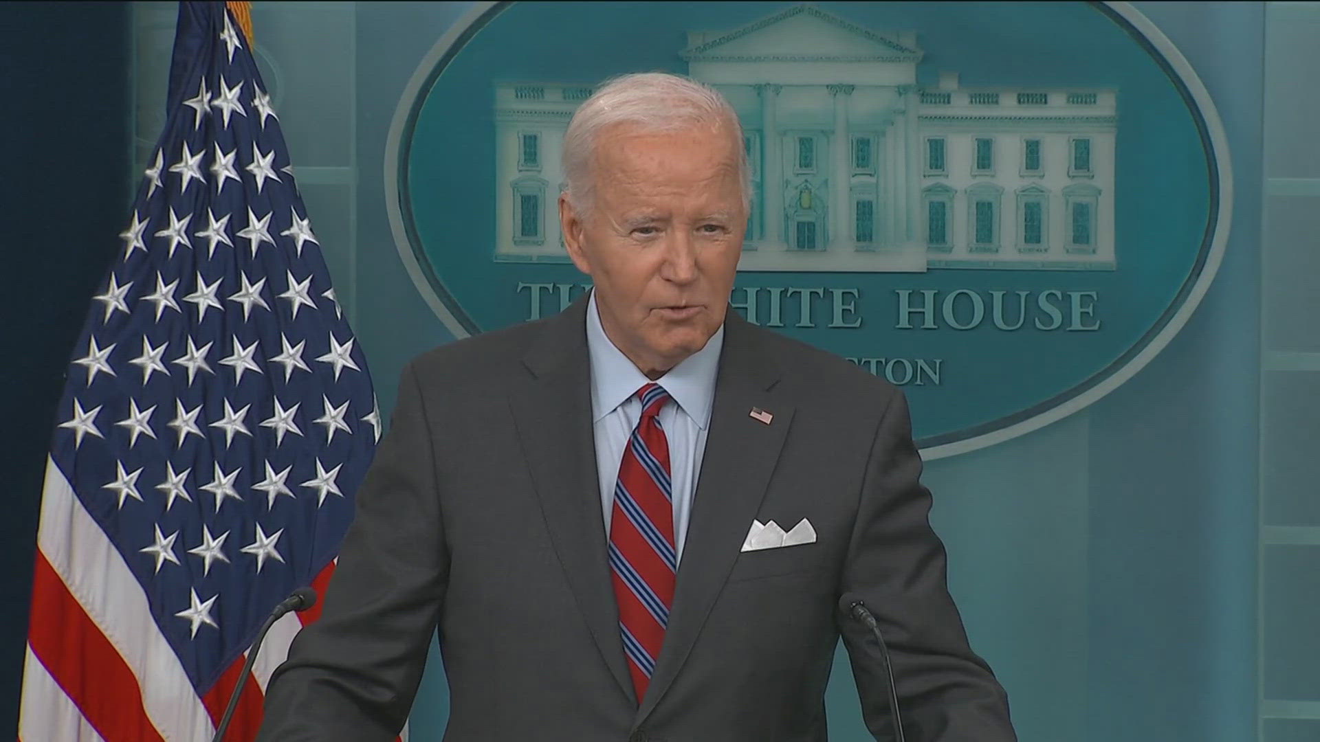 During his surprise appearance, Biden made news about comments on the 2024 election, the latest jobs numbers and the escalating conflict in the Middle East.