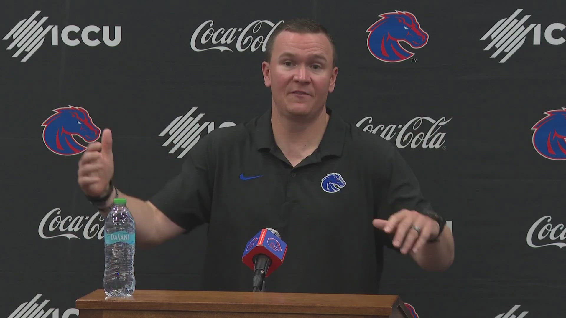 Boise State's head coach Spencer Danielson is joined by the O.C. and D.C. of the Boise State Broncos, as they discuss strategy ahead of the Notre Dame matchup