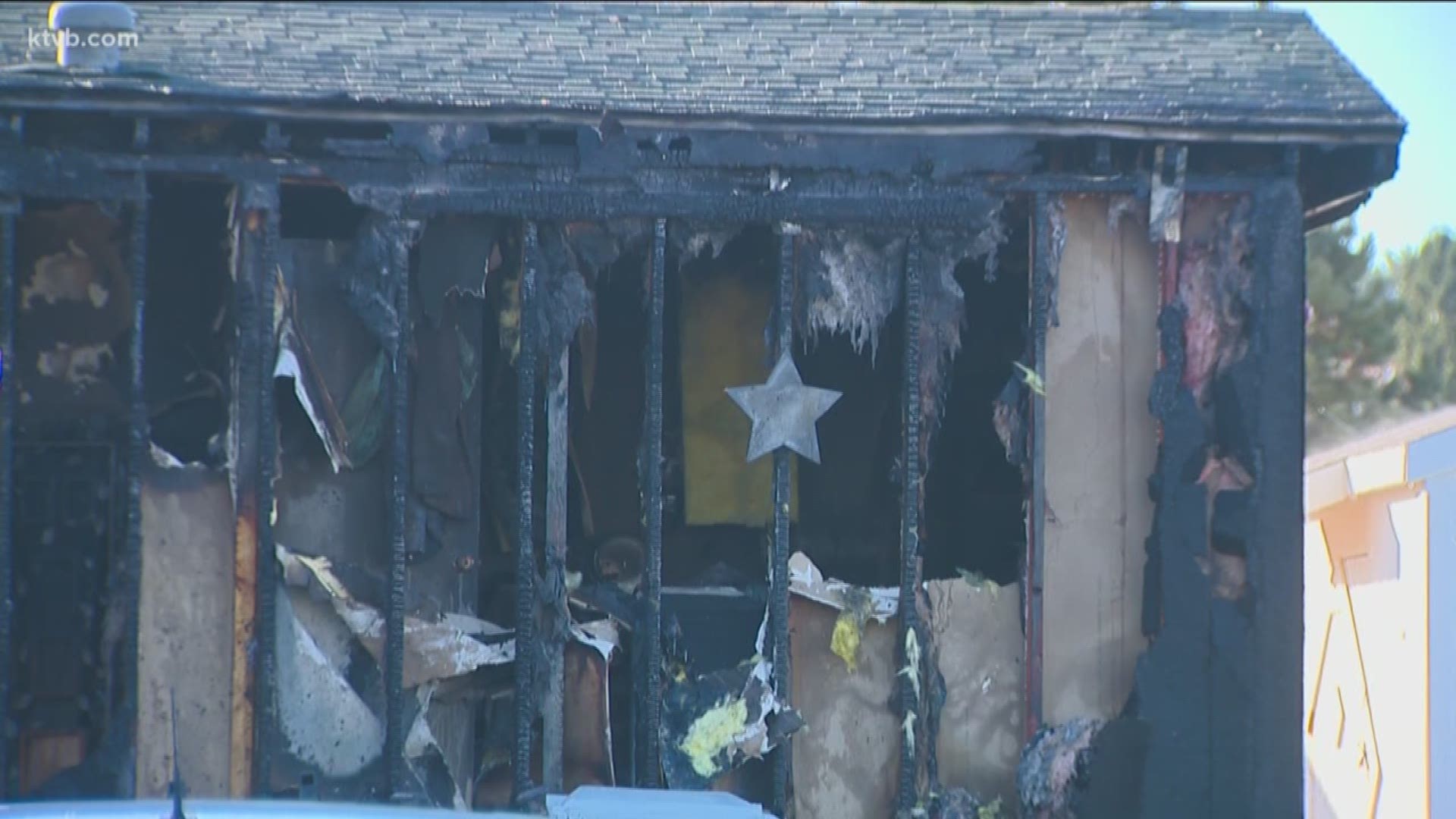 The fire started on the porch of a home along Midway Road.
