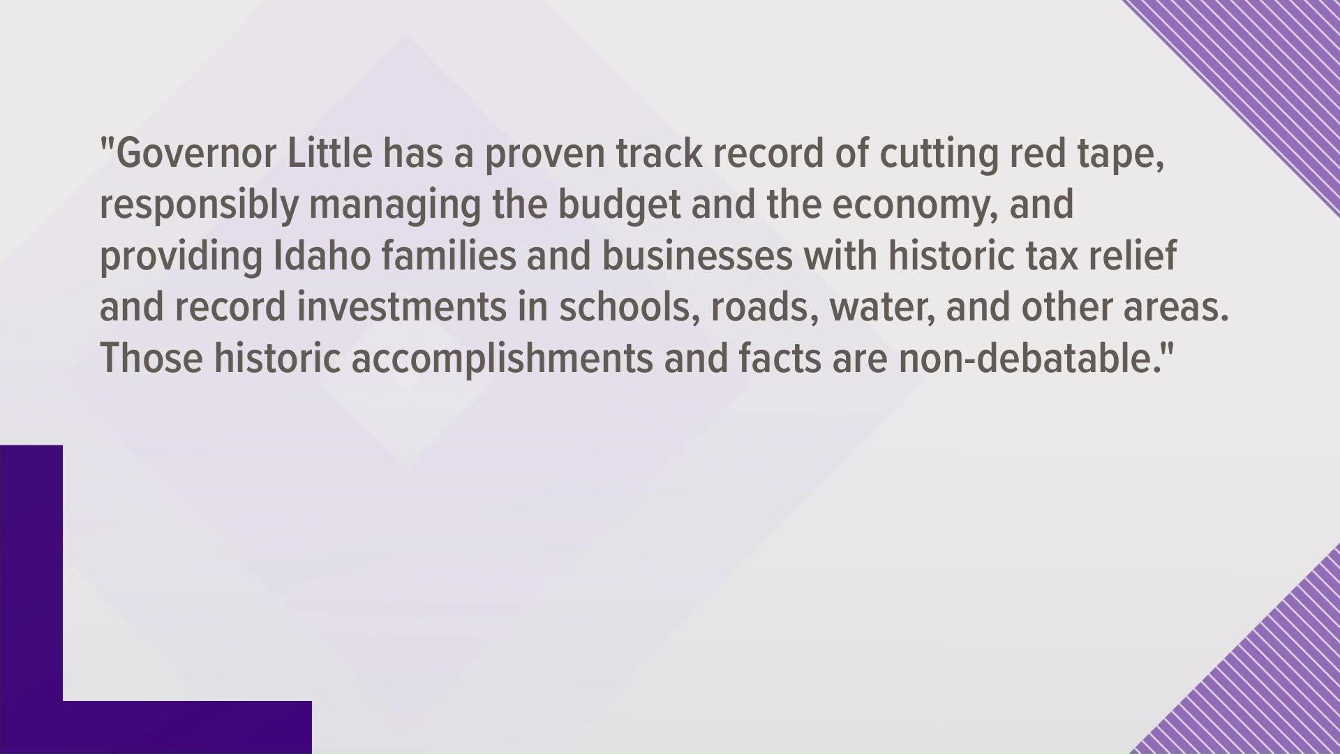 Ahead of Idaho's May 17 primary election, Gov. Brad Little confirmed to KTVB on Friday that he will not be participating in any debate for governor of the Gem State.