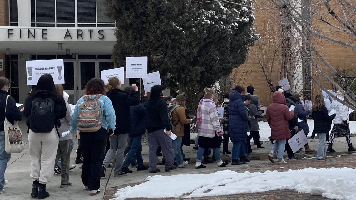 Programs Protest Idaho university students protest DEI program cuts | ktvb.com