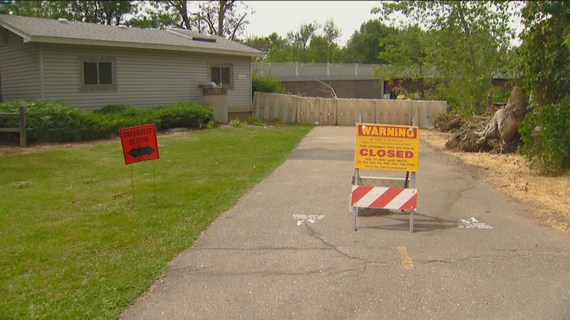 Sections of damaged Greenbelt still closed.