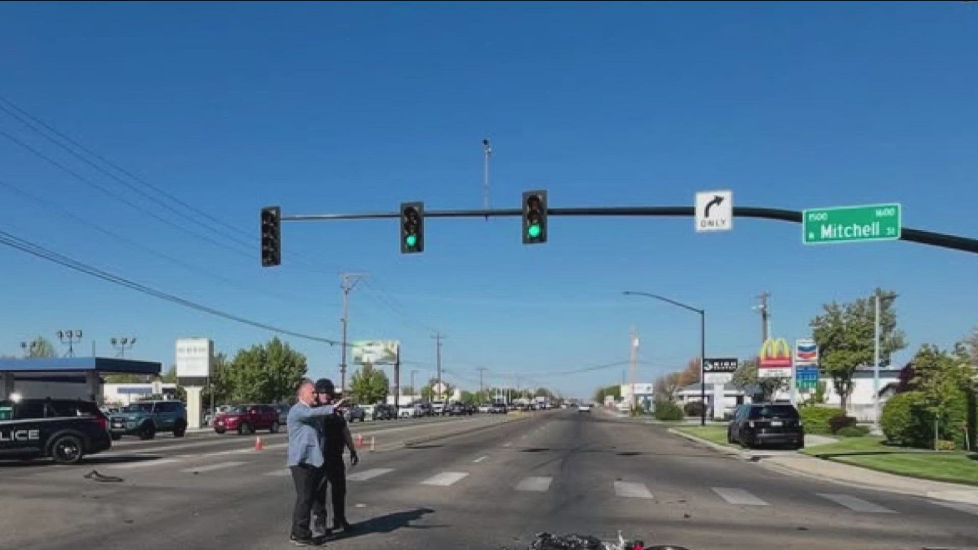 Boise Police are investigating a collision between a motorcycle and a car. The motorcycle driver died at the scene. 