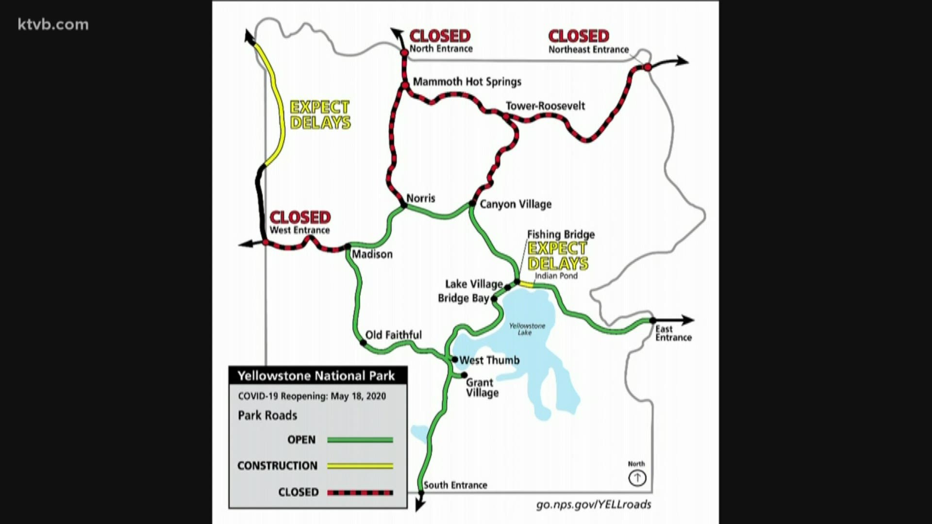 Tamarack's first phase of reopening takes place this Saturday, May 16. Yellowstone released a map of roads that will be open in the national park.